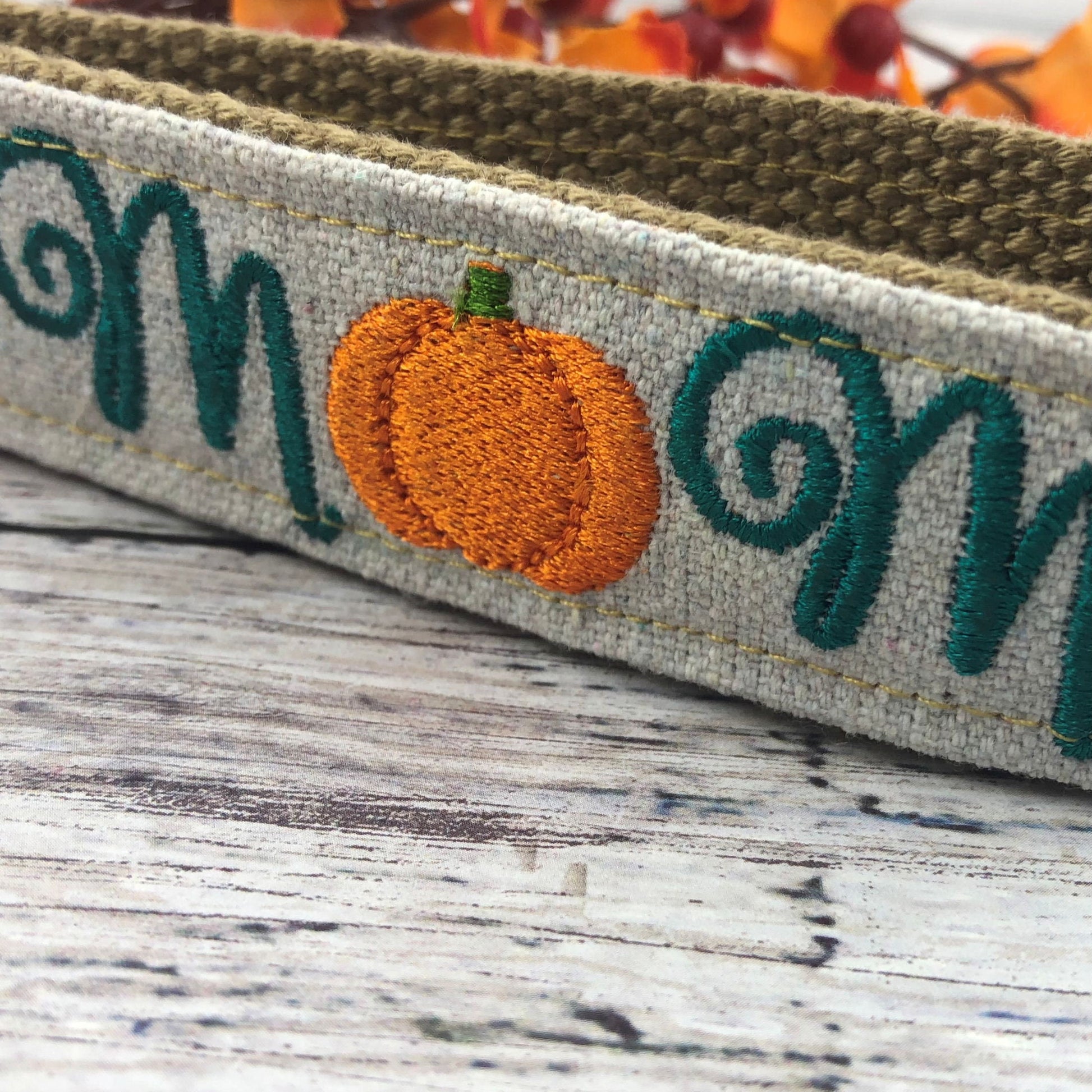 Handmade Autumn Keychain Wristlet, Pumpkin, Embroidered, Mom Birthday Gift, Fall, Expecting Mom Gift, Popular Right Now