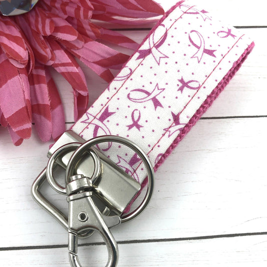 Mini Keyfob FOB Keychain for Women Ideal as a Purse Keychain or Backpack Keychain, Cancer Awareness