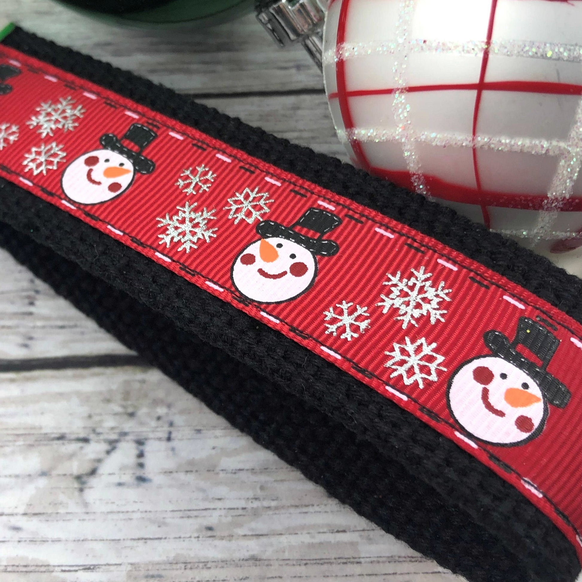 Handmade Christmas Keychain Wristlet, Snowman, Snowflake, Popular Right Now, Ribbon Keychain, Teacher Gifts