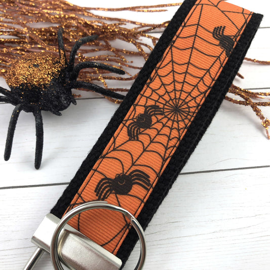 Handmade Halloween Keychain Wristlet, Keychains for Women, Best Friend Gift, Wristlet Keychain, Popular Right Now, Spider