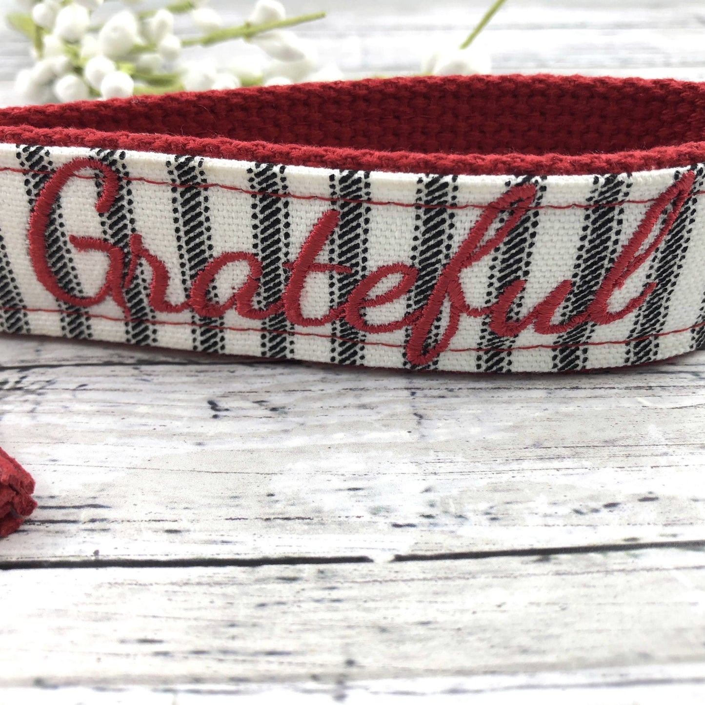 Grateful Embroidered Keychain Key Fob Tassel Charm