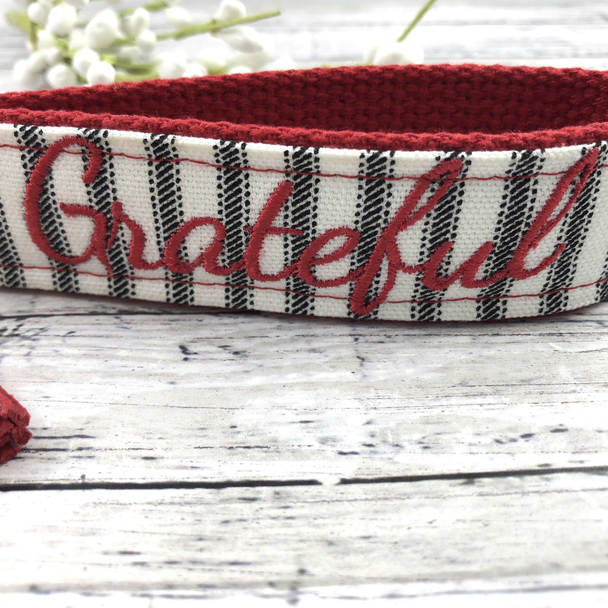 Grateful Embroidered Keychain Key Fob Tassel Charm