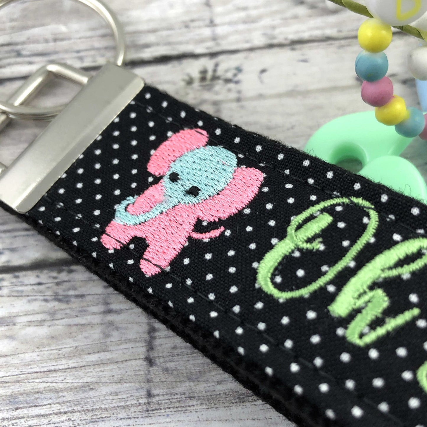 Expecting Mom Gift, Handmade Keychain Wristlet, New Mom Gift, Baby Shower Gift, Pregnancy Gift, Oh Baby, Elephant