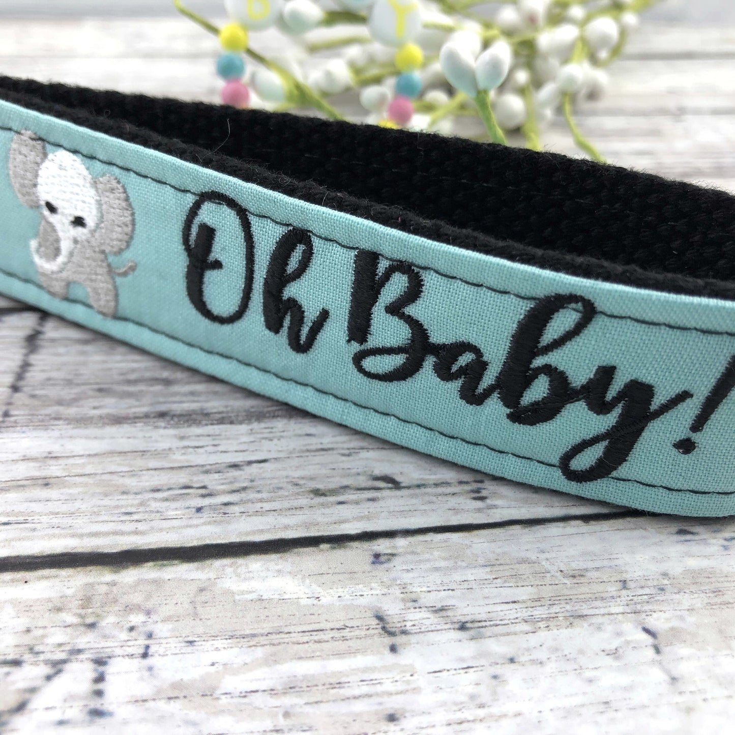 Expecting Mom Gift, Handmade Keychain Wristlet, New Mom Gift, Baby Shower Gift, Pregnancy Gift, Oh Baby, Elephant