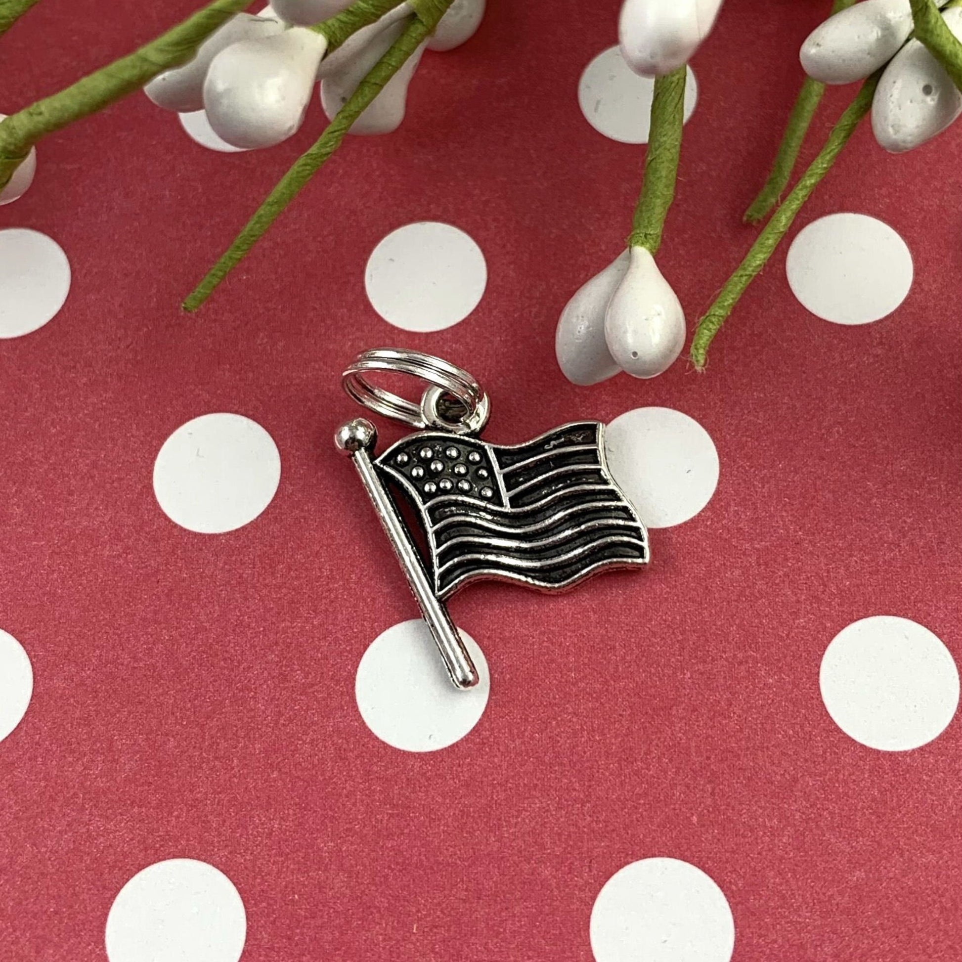 Handmade American Flag Keychain Wristlet, Popular Right Now, Embroidered Keychain, Army Mom, Mom Gifts, Marine Mom