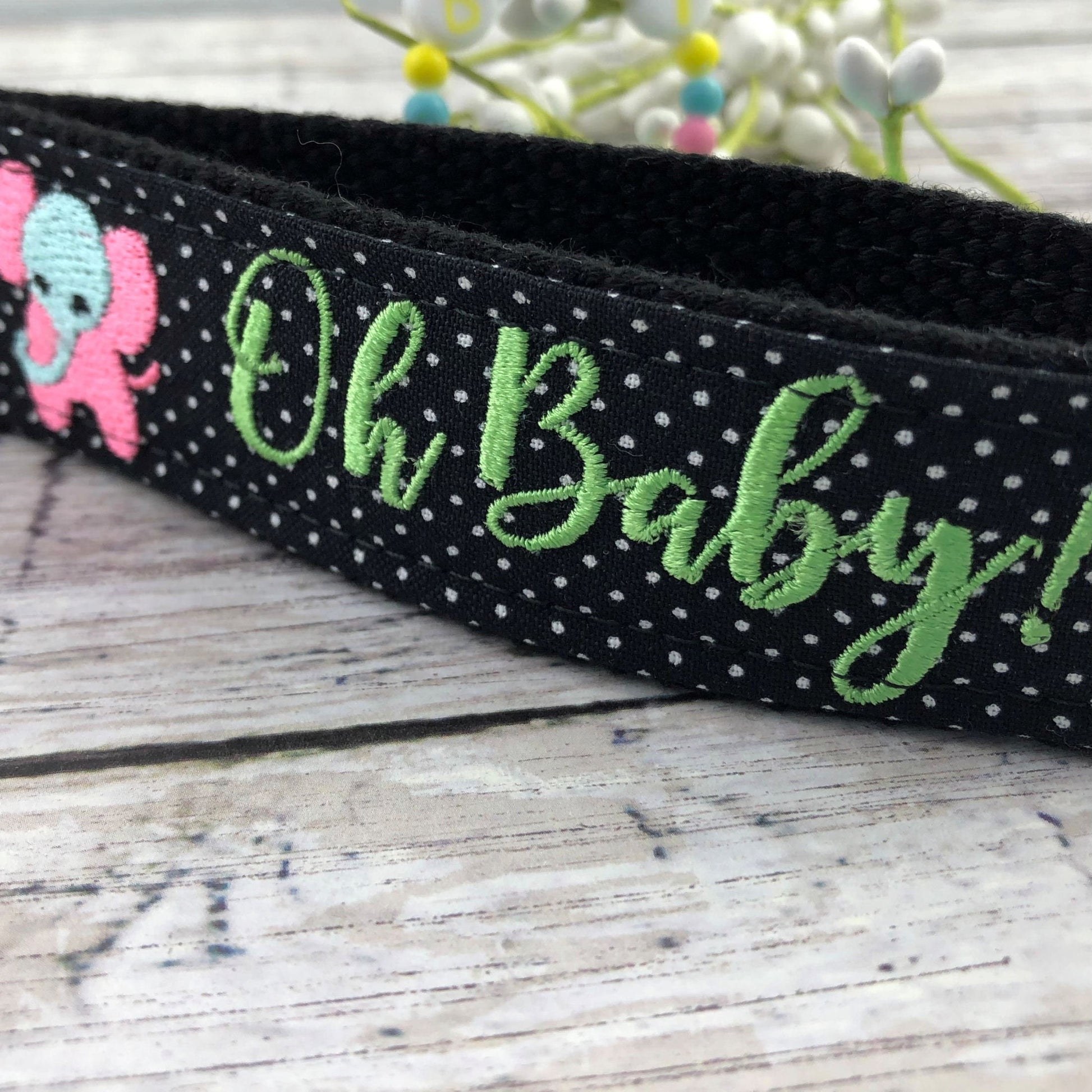Expecting Mom Gift, Handmade Keychain Wristlet, New Mom Gift, Baby Shower Gift, Pregnancy Gift, Oh Baby, Elephant