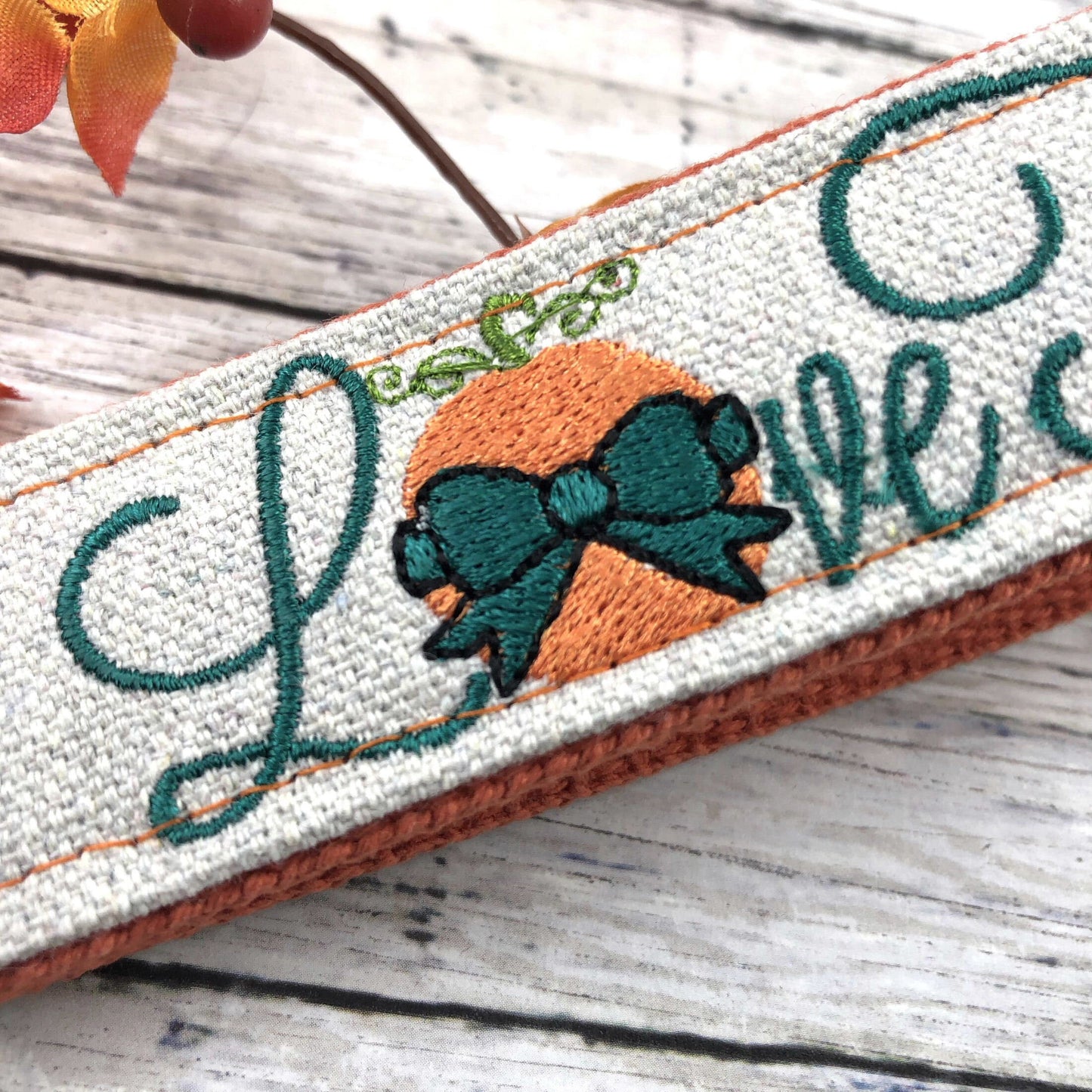Handmade Autumn Keychain Wristlet, Pumpkin, Fall, Personalized Gift, Popular Right Now, Canvas, Autumn Gifts, Fall Gifts