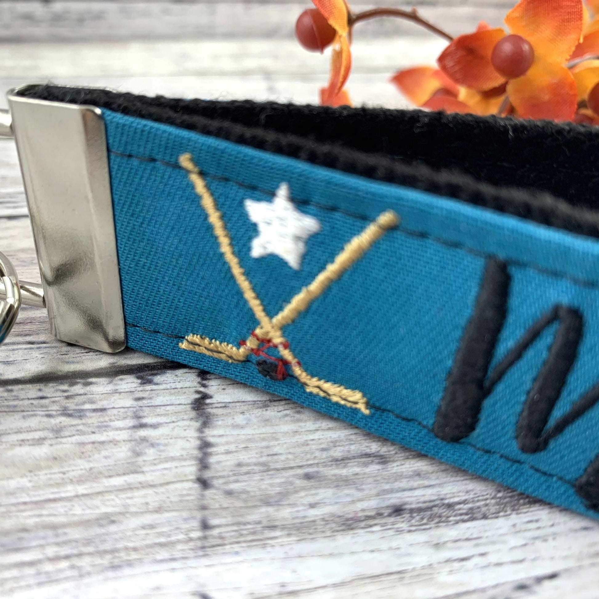 Handmade Hockey Mom Keychain Wristlet, Popular Right Now, Embroidered Keychain, Hockey Gifts, Mom Stocking Stuffer