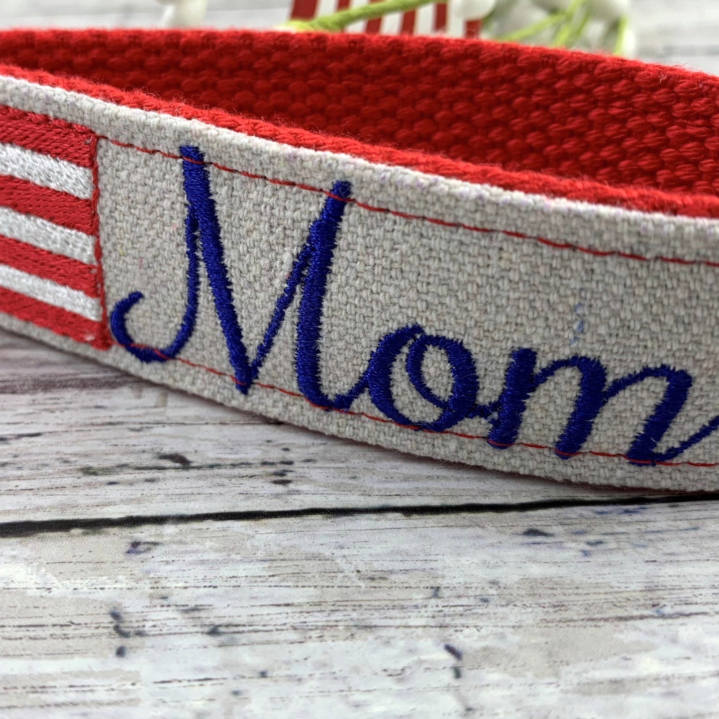Handmade American Flag Keychain Wristlet, Popular Right Now, Embroidered Keychain, Army Mom, Mom Gifts, Marine Mom