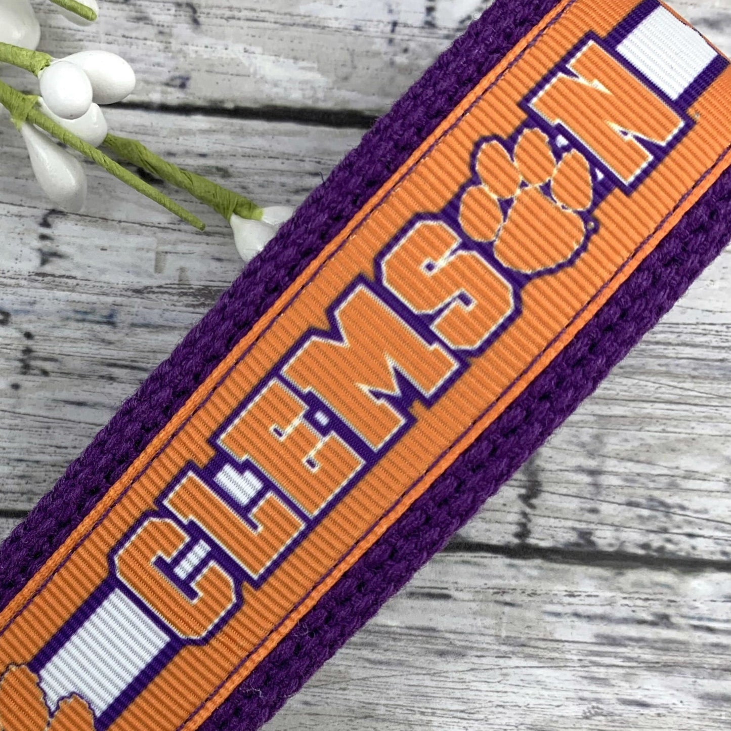 Clemson Keychain Wristlet Keychain Key Fob, Approved Crafter License Holder