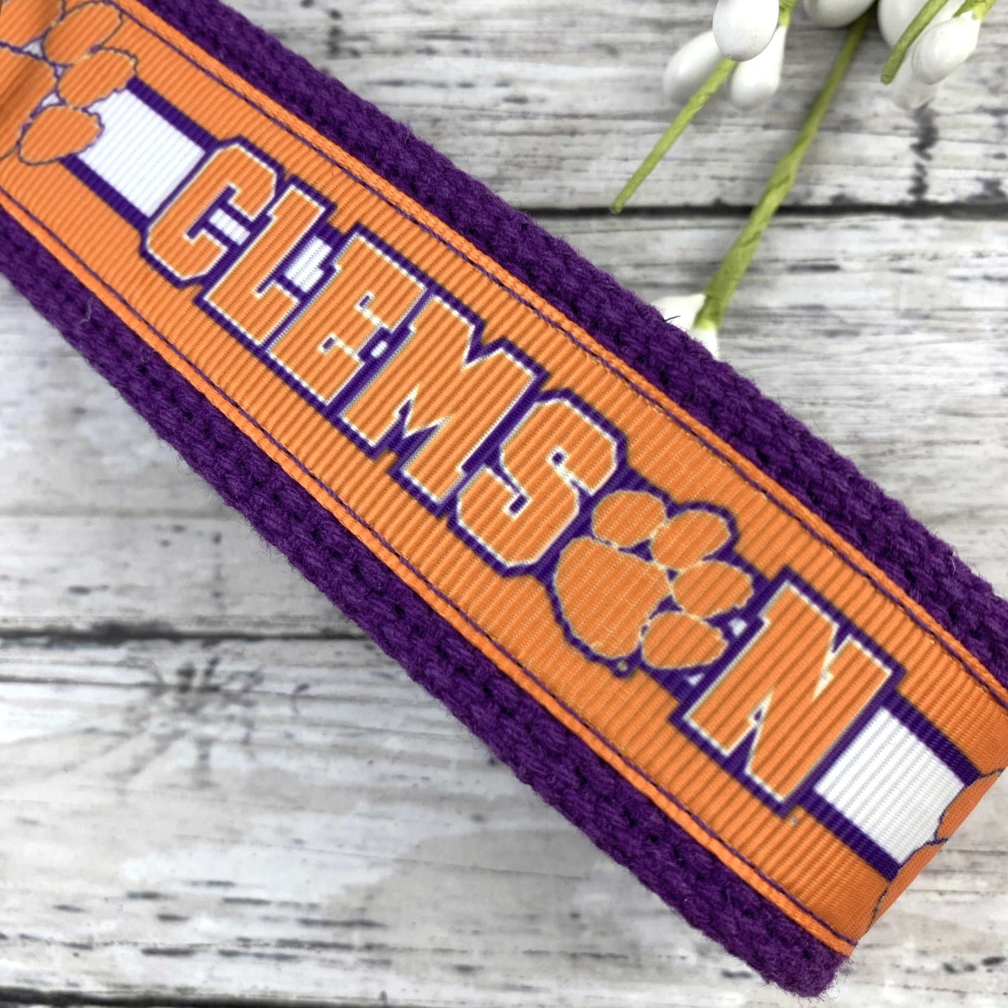 Clemson Keychain Wristlet Keychain Key Fob, Approved Crafter License Holder