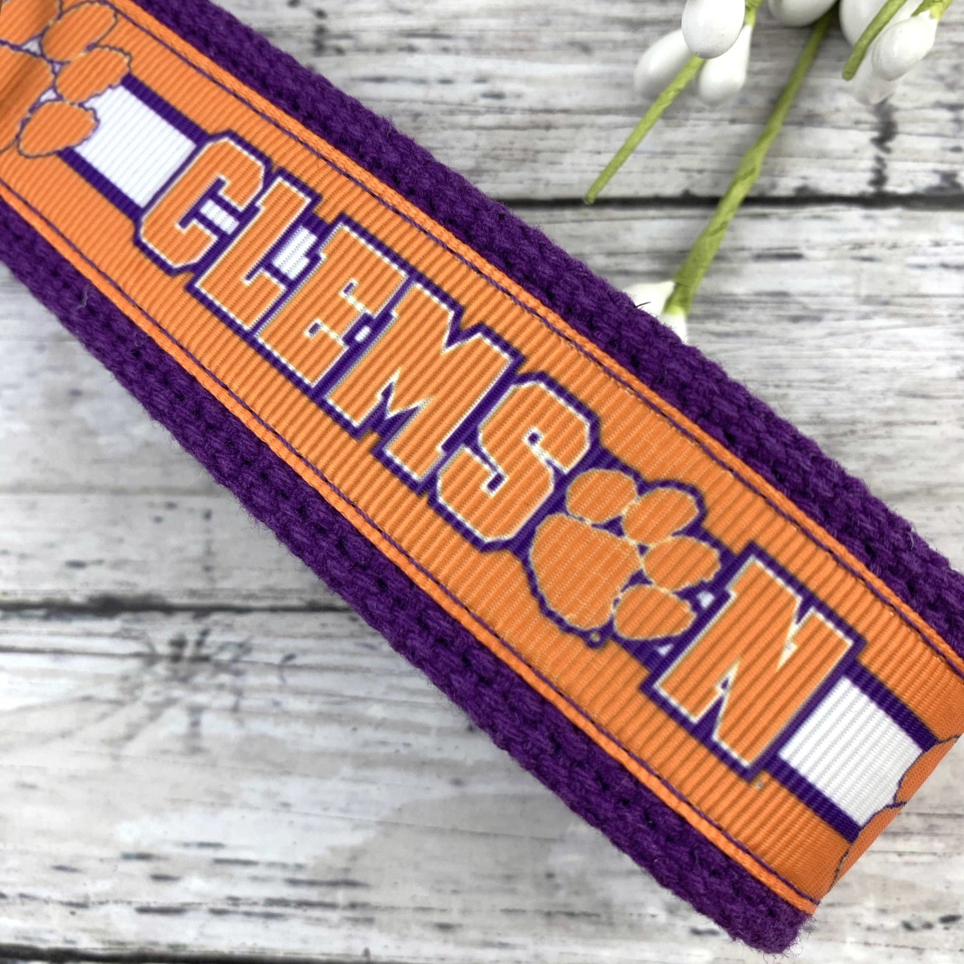 Clemson Keychain Wristlet Keychain Key Fob, Approved Crafter License Holder