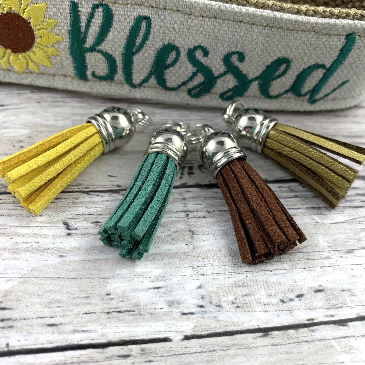 Blessed Wristlet Keychain, Wrist Keychain for Her, Key fob Wristlet, Keychain Wristlet, Bracelet Keychain, Inspirational Keychain, Sunflower