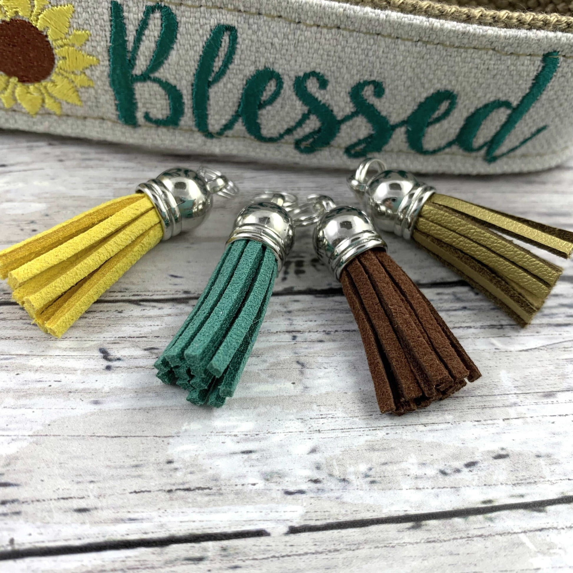 Blessed Wristlet Keychain, Wrist Keychain for Her, Key fob Wristlet, Keychain Wristlet, Bracelet Keychain, Inspirational Keychain, Sunflower