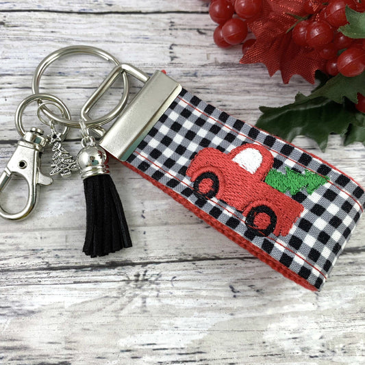 Red Truck Christmas Keychain, Secret Santa Gift For Women, Christmas Tree, Best Selling Items, Popular Right Now, Cute Keychain