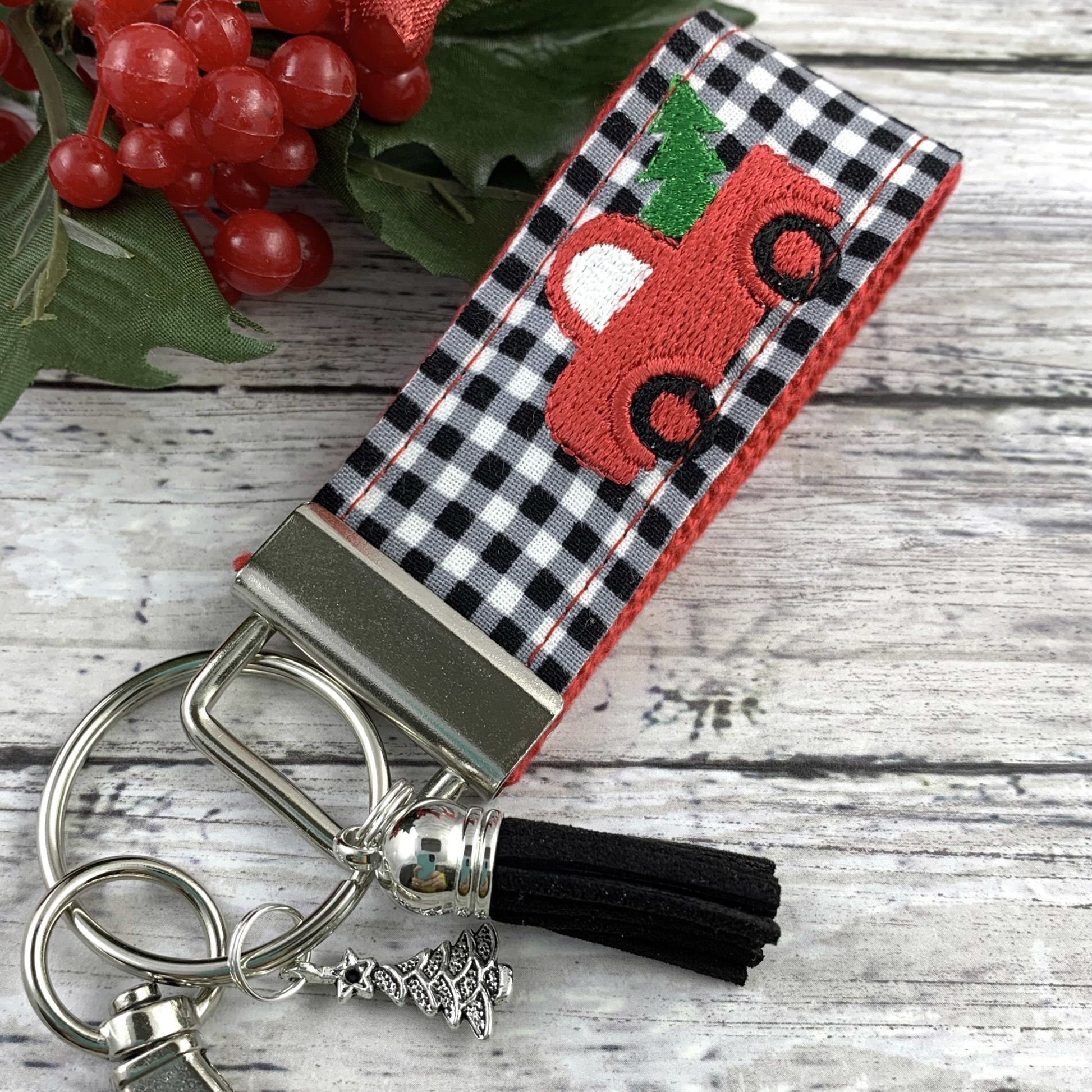 Red Truck Christmas Keychain, Secret Santa Gift For Women, Christmas Tree, Best Selling Items, Popular Right Now, Cute Keychain