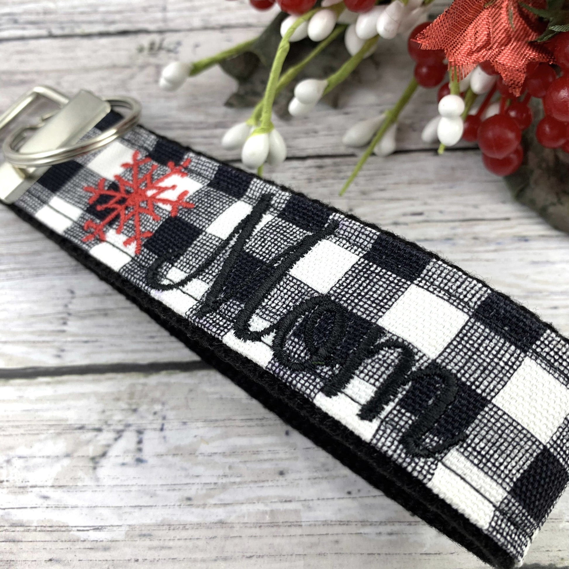 Handmade Snowflake Keychain Wristlet | Mom Gift | Mom Birthday Gift | Expecting Mom Gift | Popular Right Now | New Mom Gift | Snowflakes