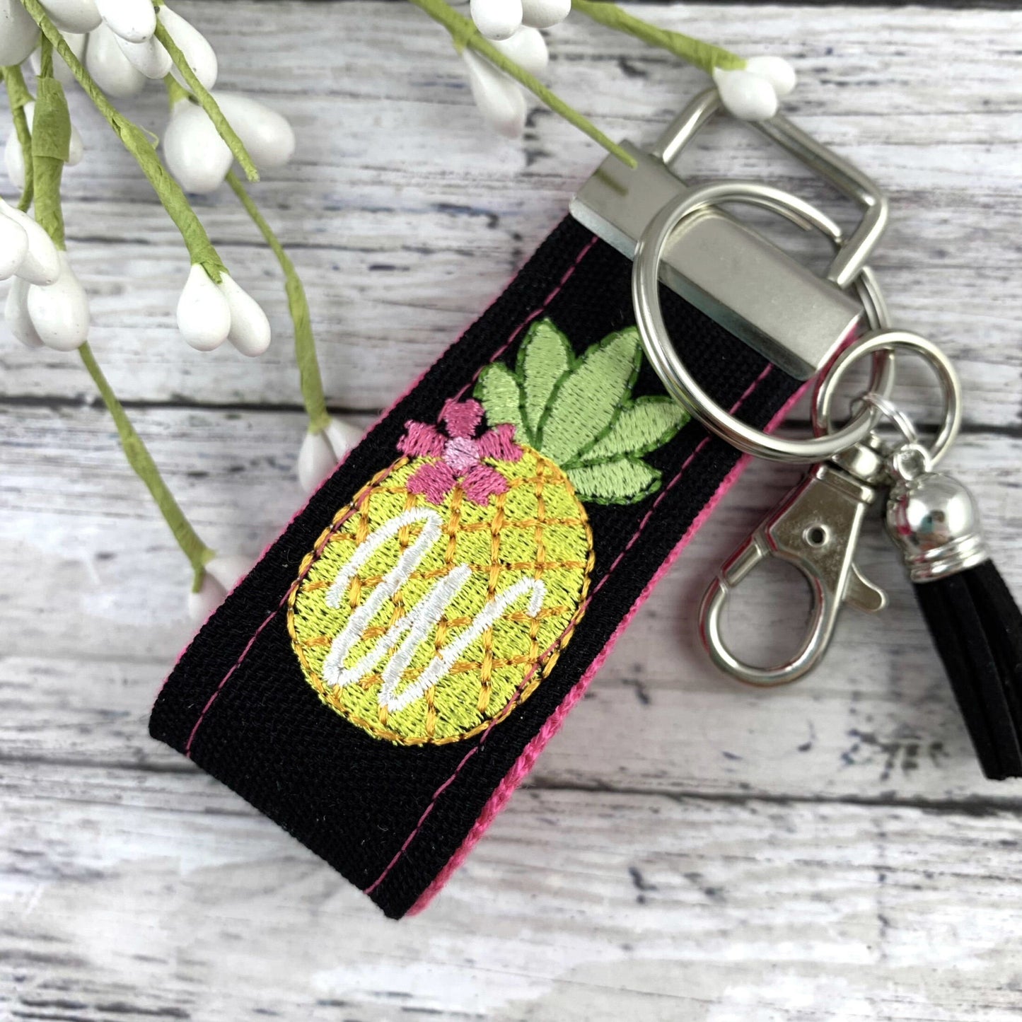 Pineapple Keychain, Pineapple Gifts, Popular Right Now, Mini Keychain FOB, Keychain for Women, Purse Mini Keychain, Monogrammed Keychain