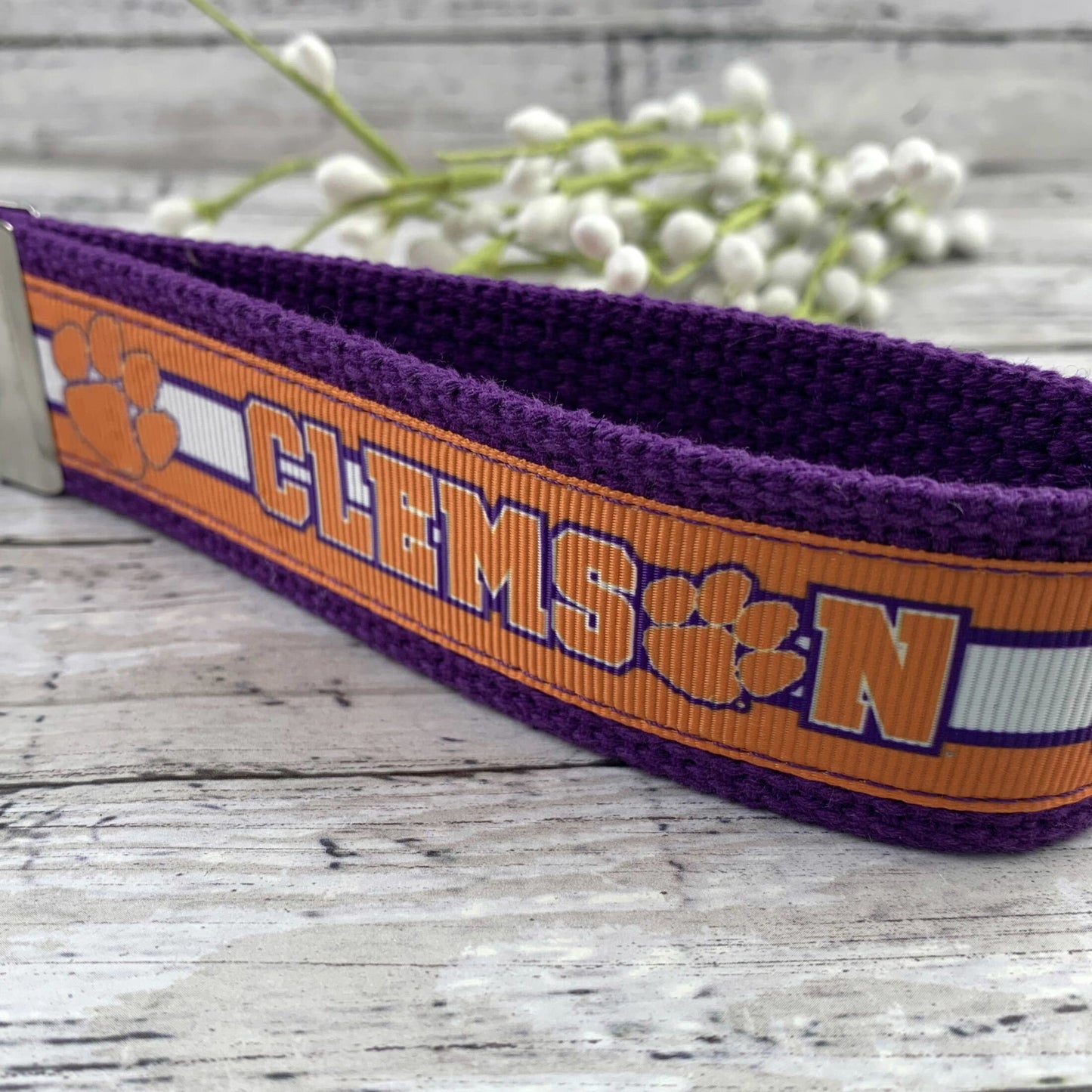 Clemson Keychain Wristlet Keychain Key Fob, Approved Crafter License Holder