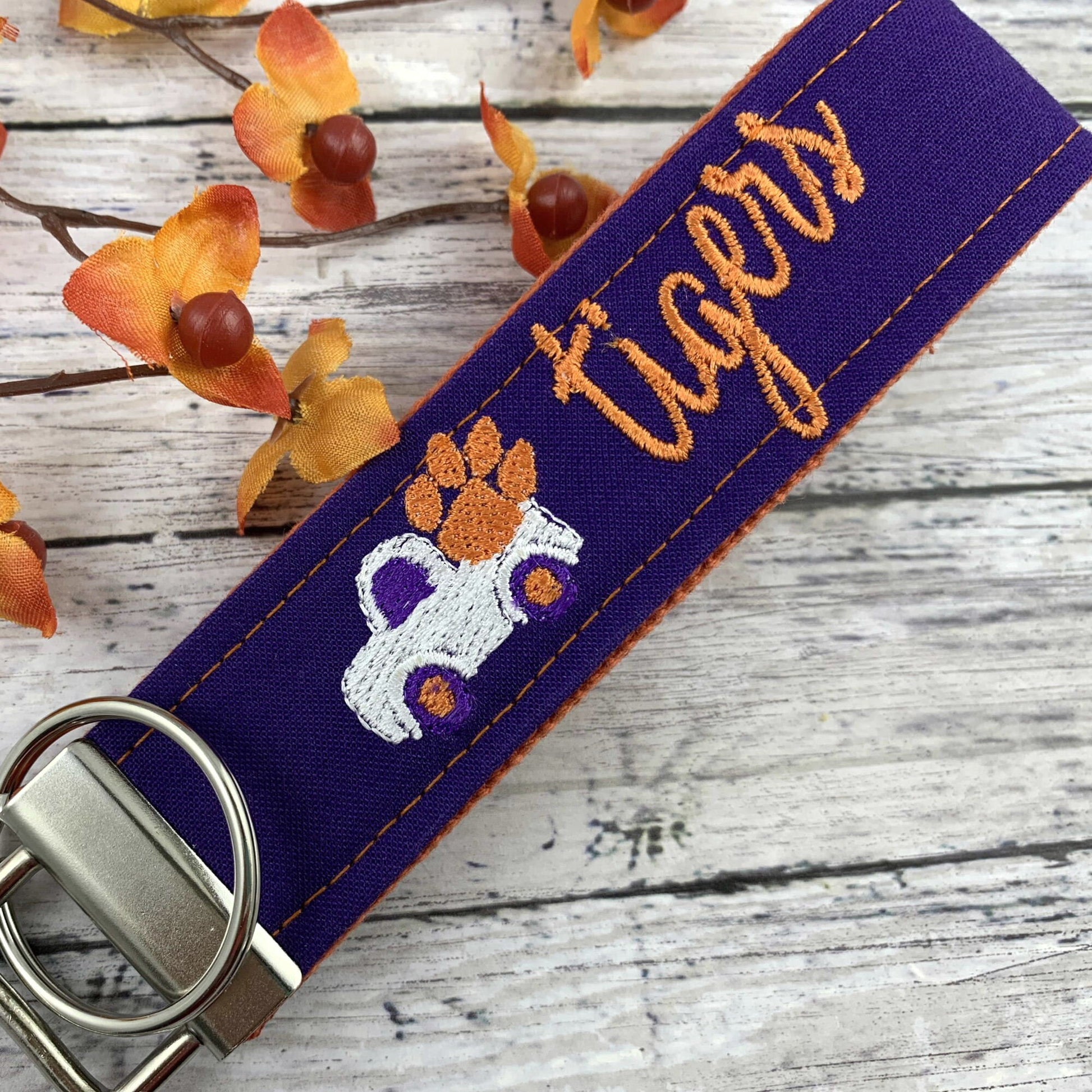 Clemson Wristlet Keychain, Approved Crafter License Holder, College Student Gift, Popular Right Now, Personalized Gift, Clemson Tigers