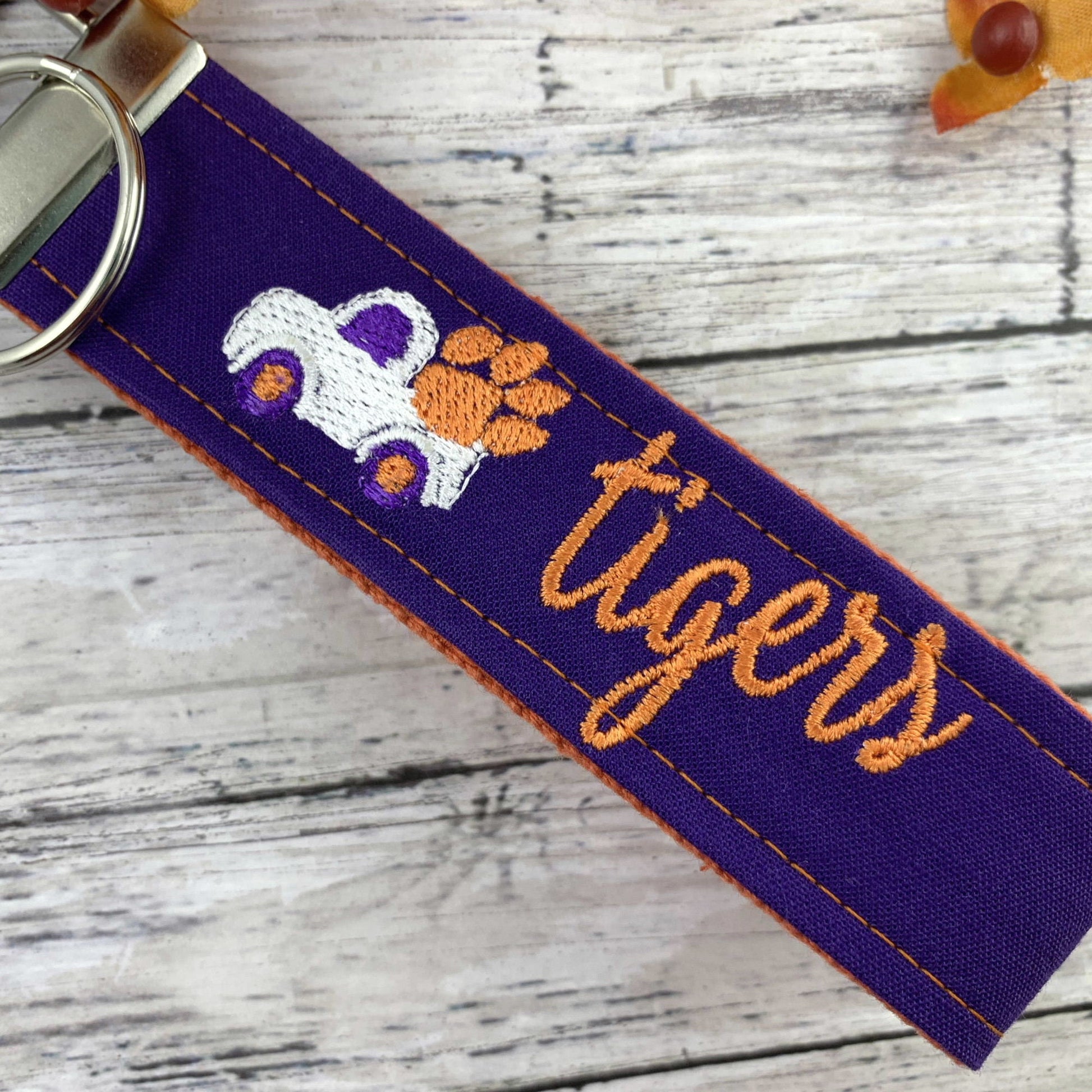 Clemson Wristlet Keychain, Approved Crafter License Holder, College Student Gift, Popular Right Now, Personalized Gift, Clemson Tigers