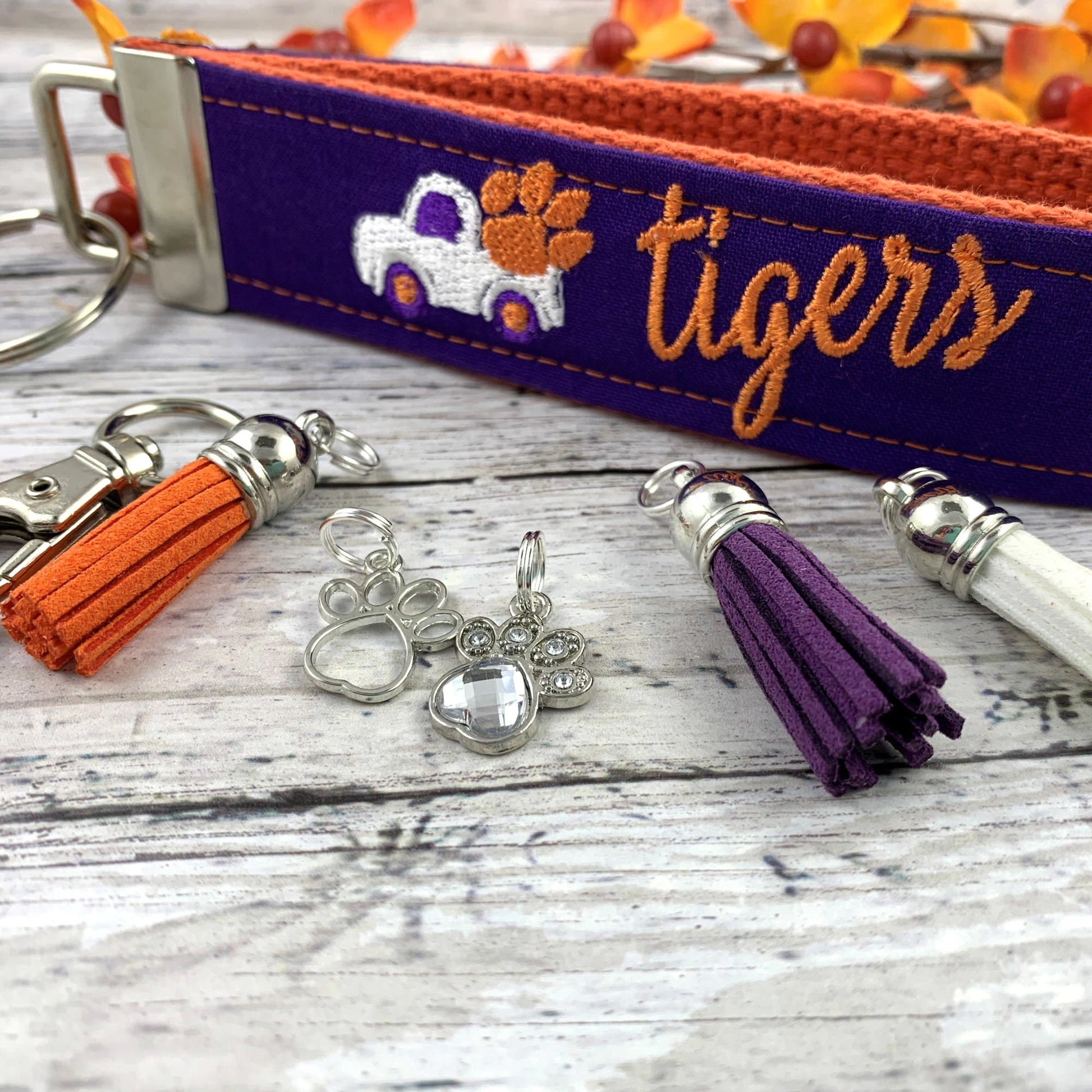 Clemson Wristlet Keychain, Approved Crafter License Holder, College Student Gift, Popular Right Now, Personalized Gift, Clemson Tigers