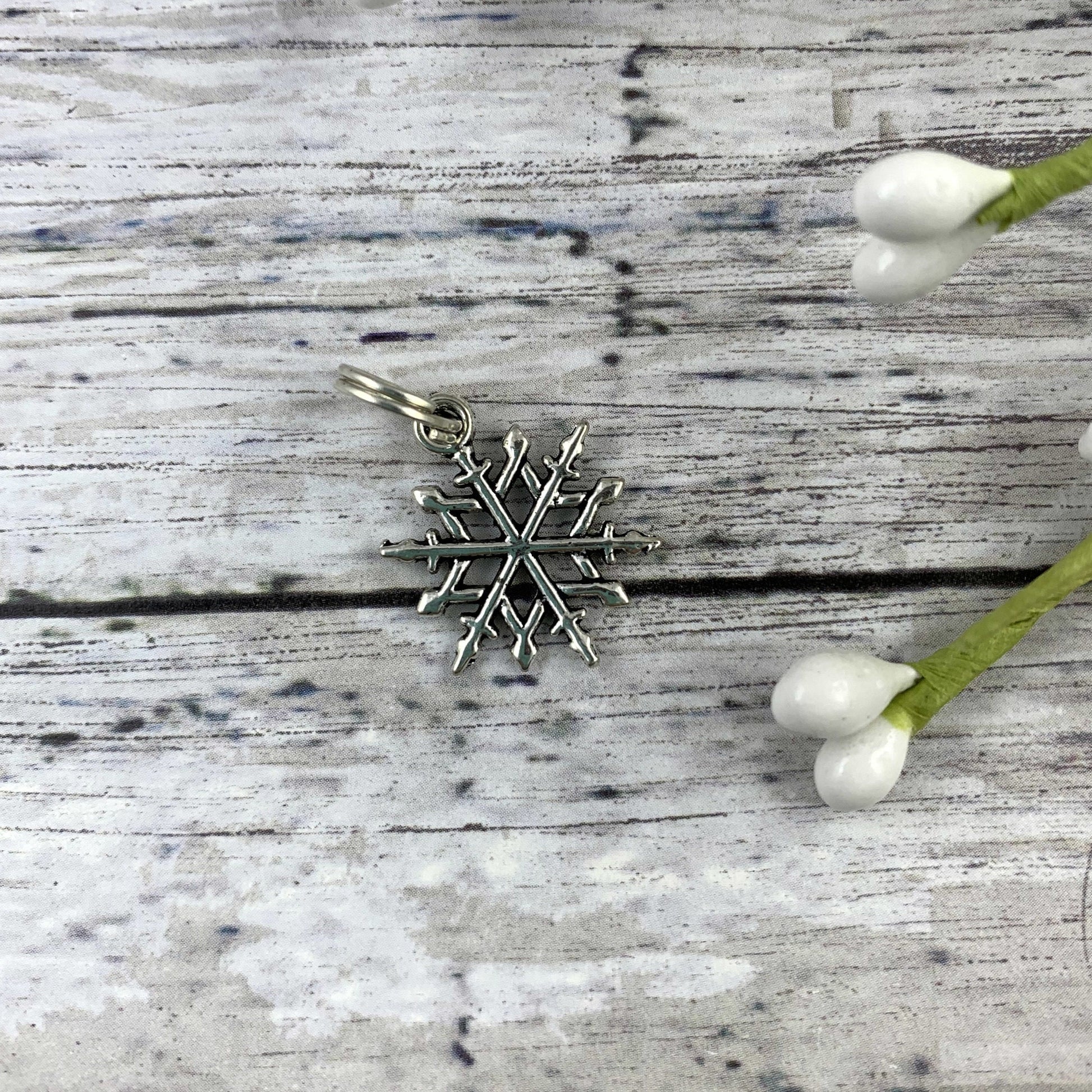 Handmade Snowflake Keychain Wristlet, Popular Right Now, Secret Santa Gift for Women, Moving Away Gift, College Student Gift