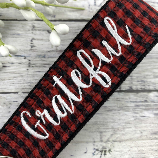 Handmade Grateful Keychain Wristlet, Popular Right Now, Secret Santa Gift for Women, Thank you Gift for Women, Mindfulness Gift