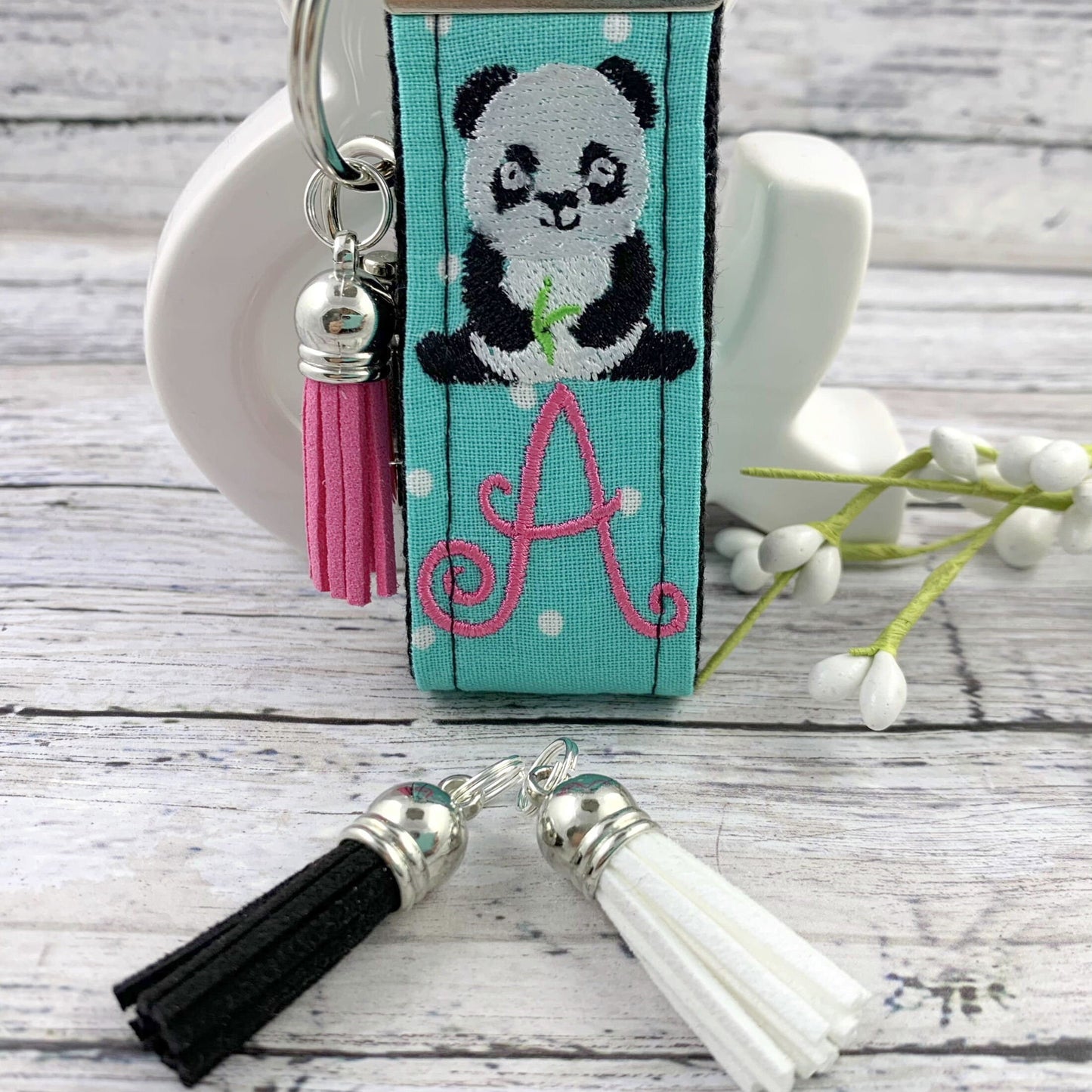 Handmade Panda Keychain, Panda Gifts, Initial Keychain, Popular Right Now, Personalized Gift, Panda, Personalized Keychain, Luggage Tag