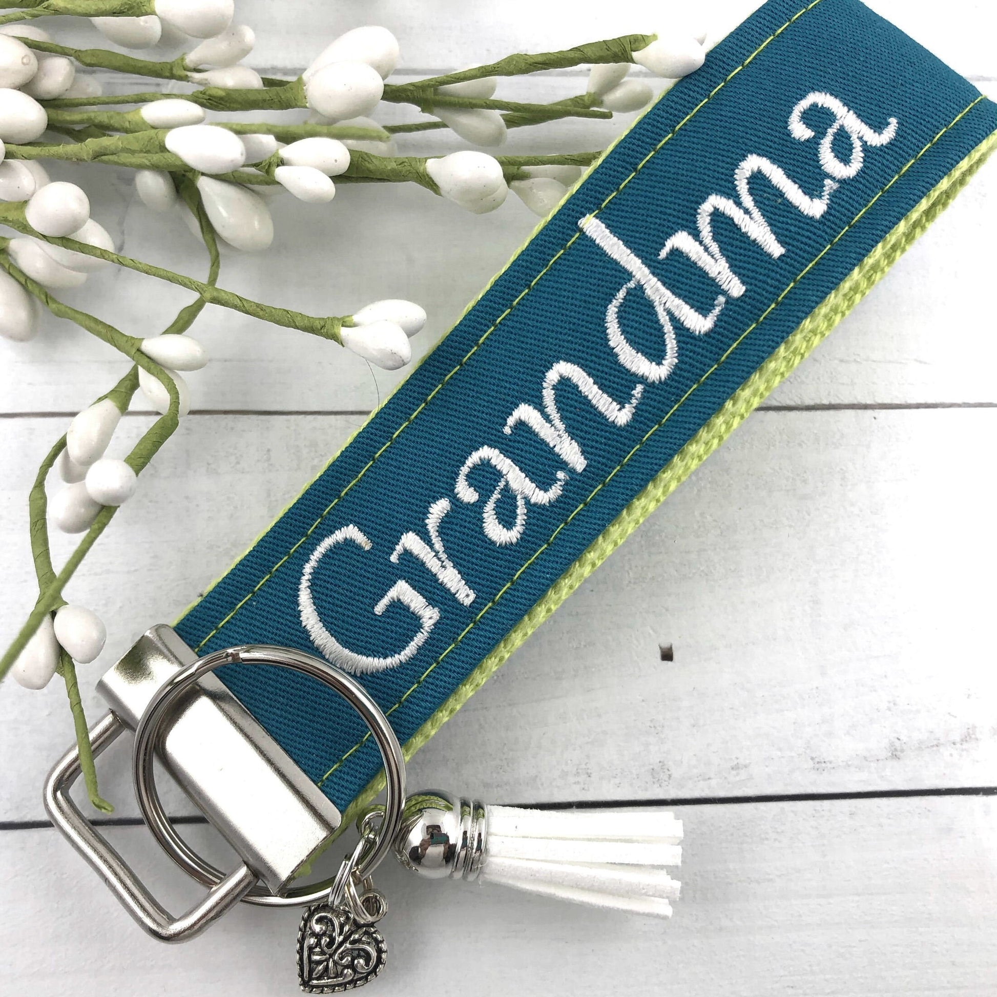 Handmade Embroidered Keychain for Grandma | Grandma Gift | Personalized Gift | Personalised Gift | Popular right now | Personalized Keychain
