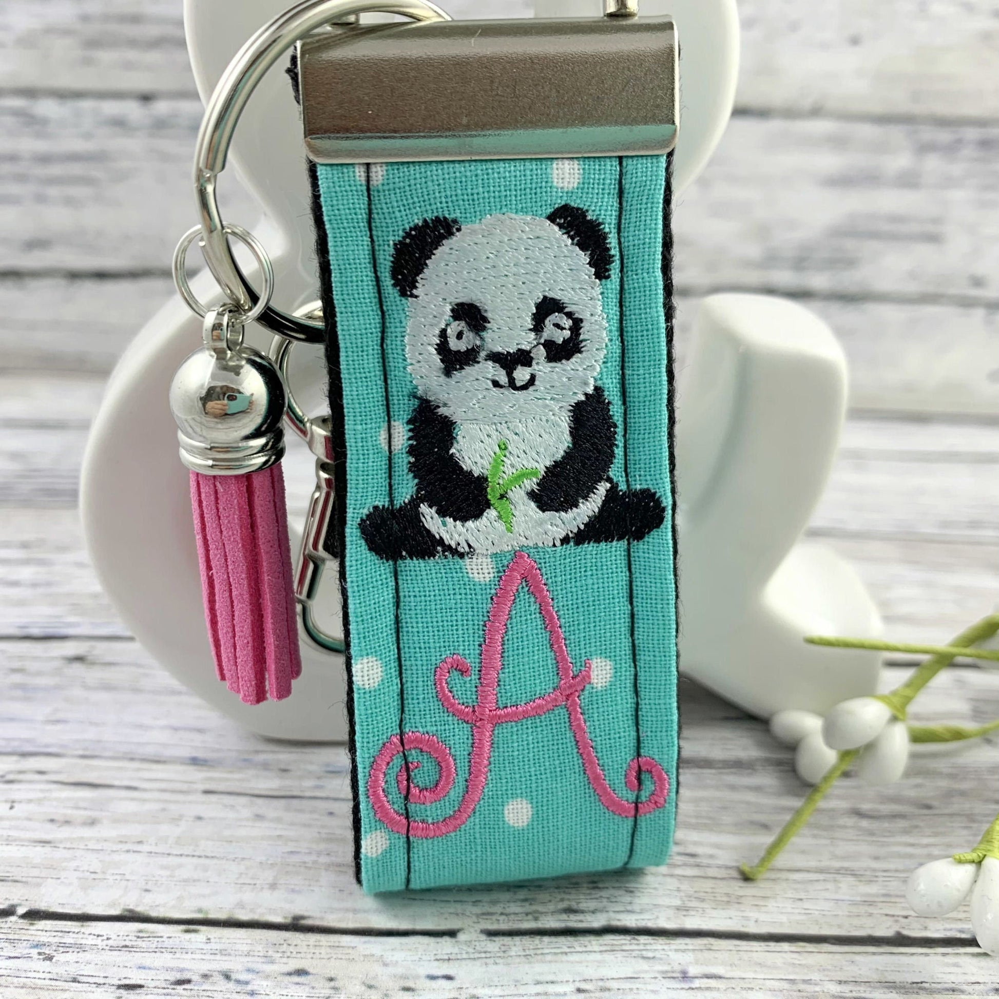 Handmade Panda Keychain, Panda Gifts, Initial Keychain, Popular Right Now, Personalized Gift, Panda, Personalized Keychain, Luggage Tag