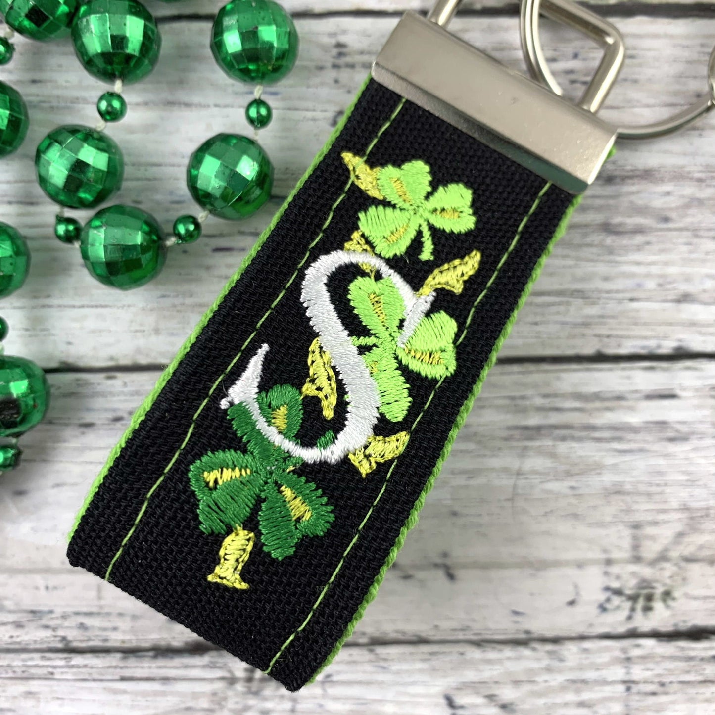 Handmade Four Leaf Clover Keychain, Embroidered Keychain, Popular Right Now, Personalized Gift, Personalized Keychain, Luggage Tag, Clover