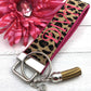 DIVA Embroidered Keychain Key Fob Tassel Charm Hot Pink Leopard