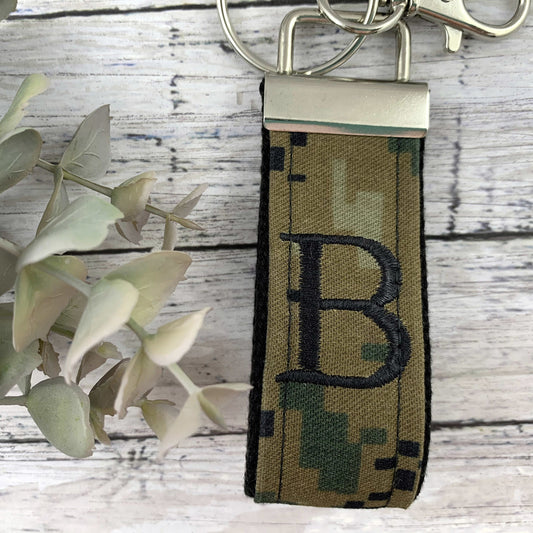 Initial Keychain, Monogrammed Keychain, Popular Right Now, Graduation Gift For Him, Male Teacher Gifts, Godfather Gift, Mini Key fob, Camo