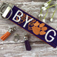 Clemson Wristlet Keychain, Approved Crafter License Holder, Wrist Keychain for Her, Key fob Wristlet, Keychain Wristlet, Clemson Tigers