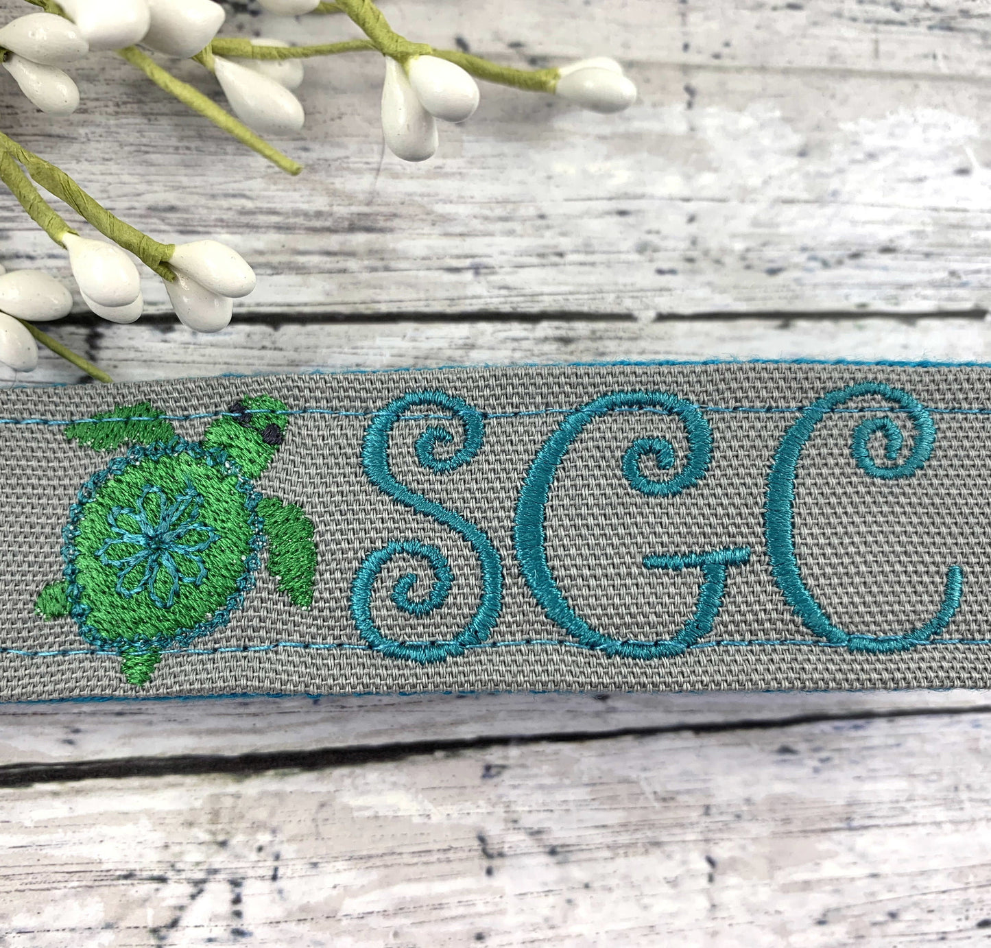 Sea Turtle Keychain | Monogrammed Keychain | Initials Keychain | Initial Keychain | Embroidered Keychain | Sea Turtle | Popular Right Now