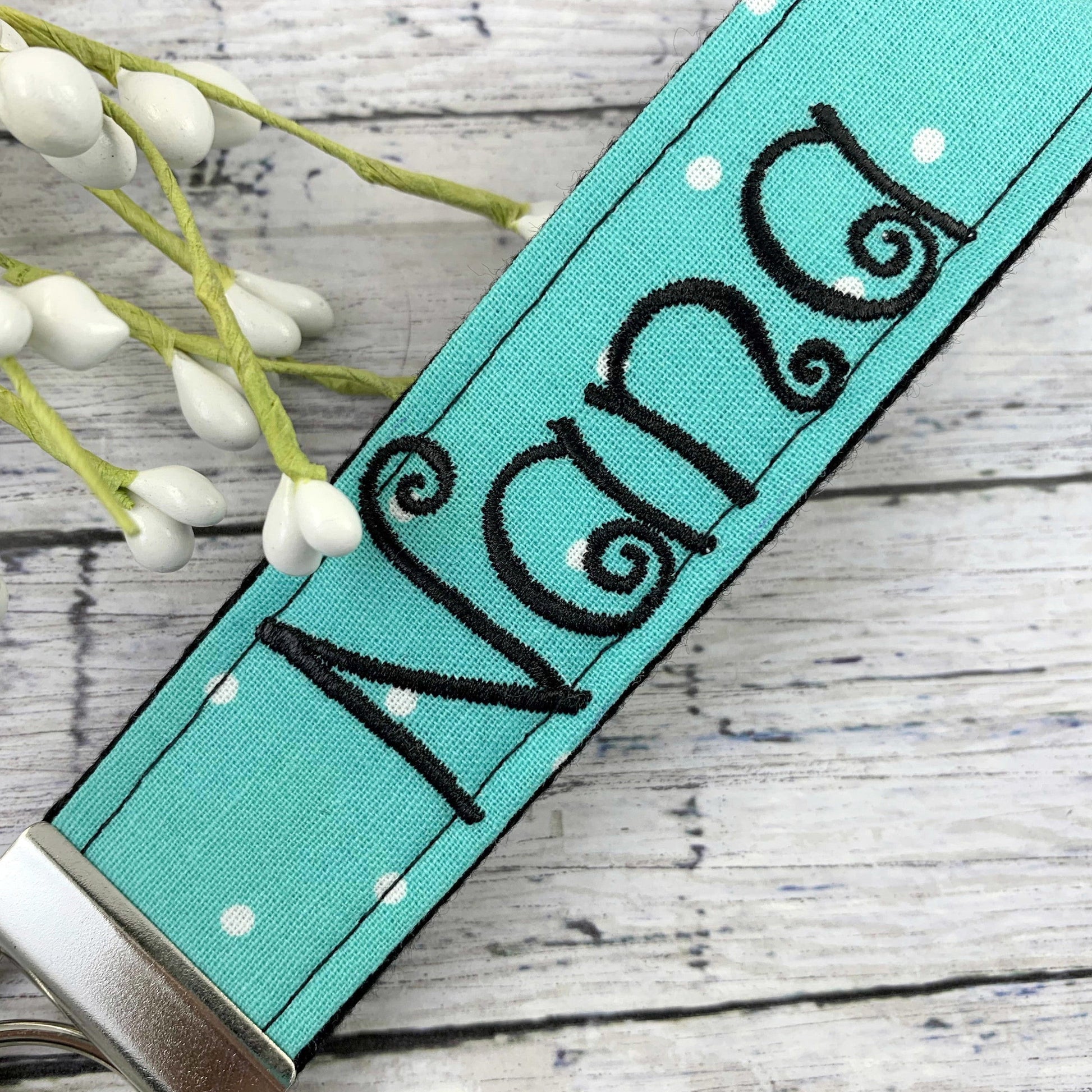 NANA Embroidered Keychain Key Fob Tassel Charm Keyring