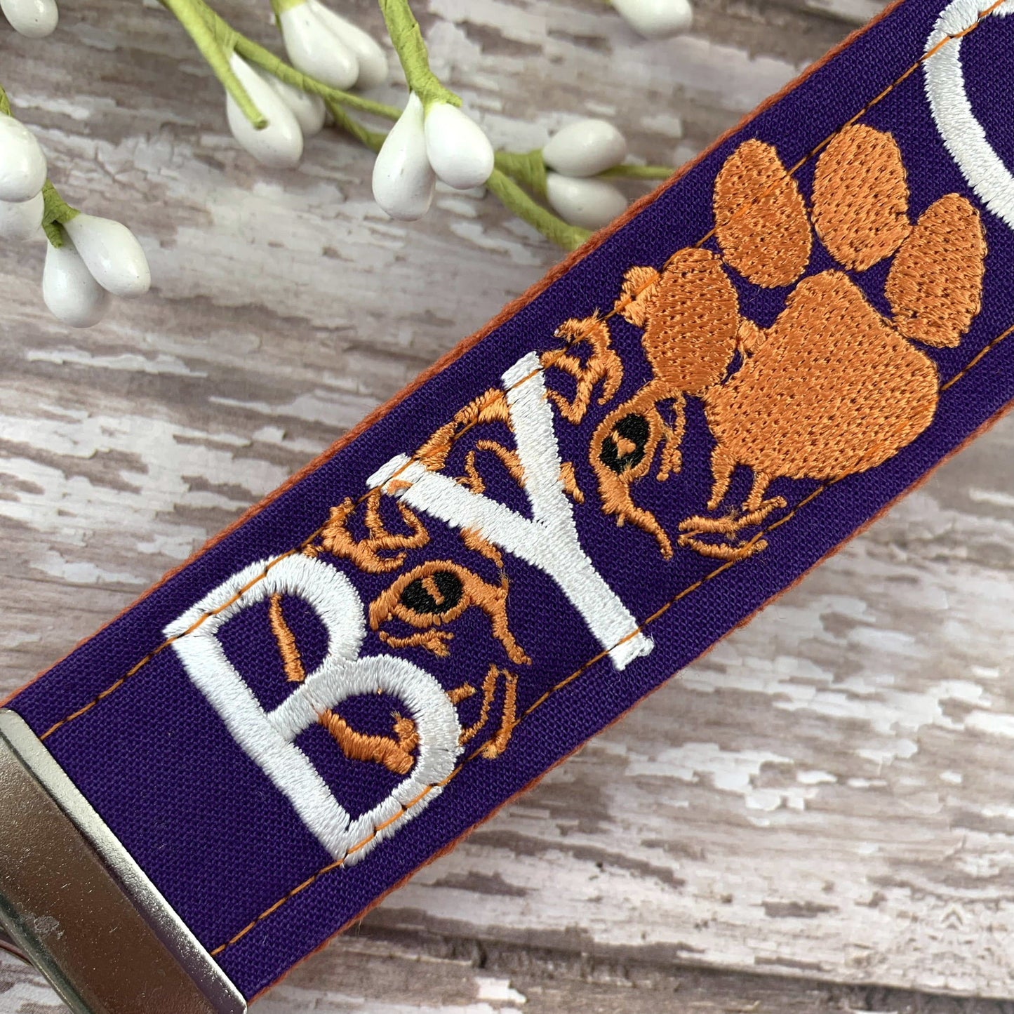 Clemson Wristlet Keychain, Approved Crafter License Holder, Wrist Keychain for Her, Key fob Wristlet, Keychain Wristlet, Clemson Tigers