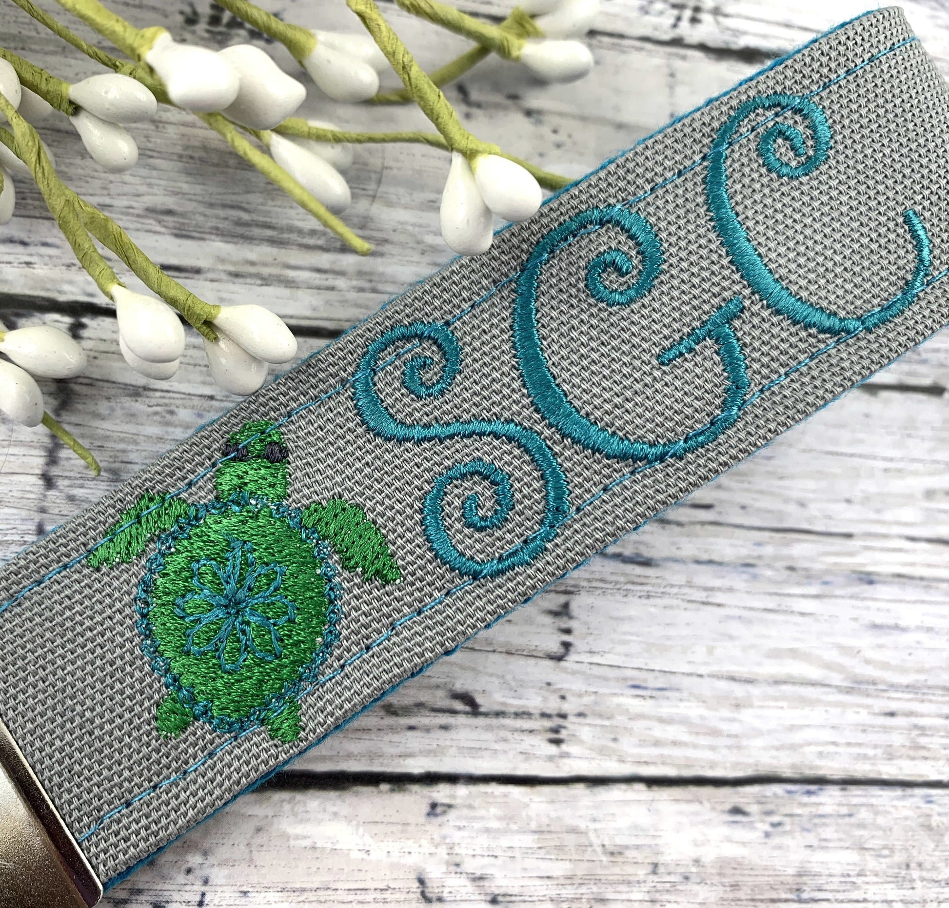 Sea Turtle Keychain | Monogrammed Keychain | Initials Keychain | Initial Keychain | Embroidered Keychain | Sea Turtle | Popular Right Now