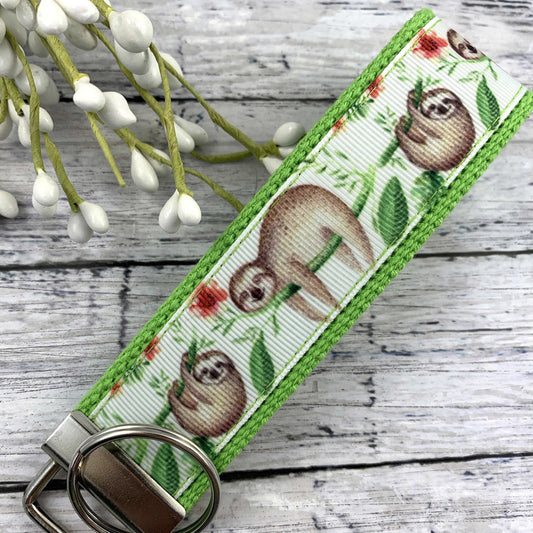Handmade Sloth Keychain | Wristlet Keychain | Sloth Gifts | Best Seller | Ribbon Keychain | Sloths | Popular Right Now | Sloth Gift