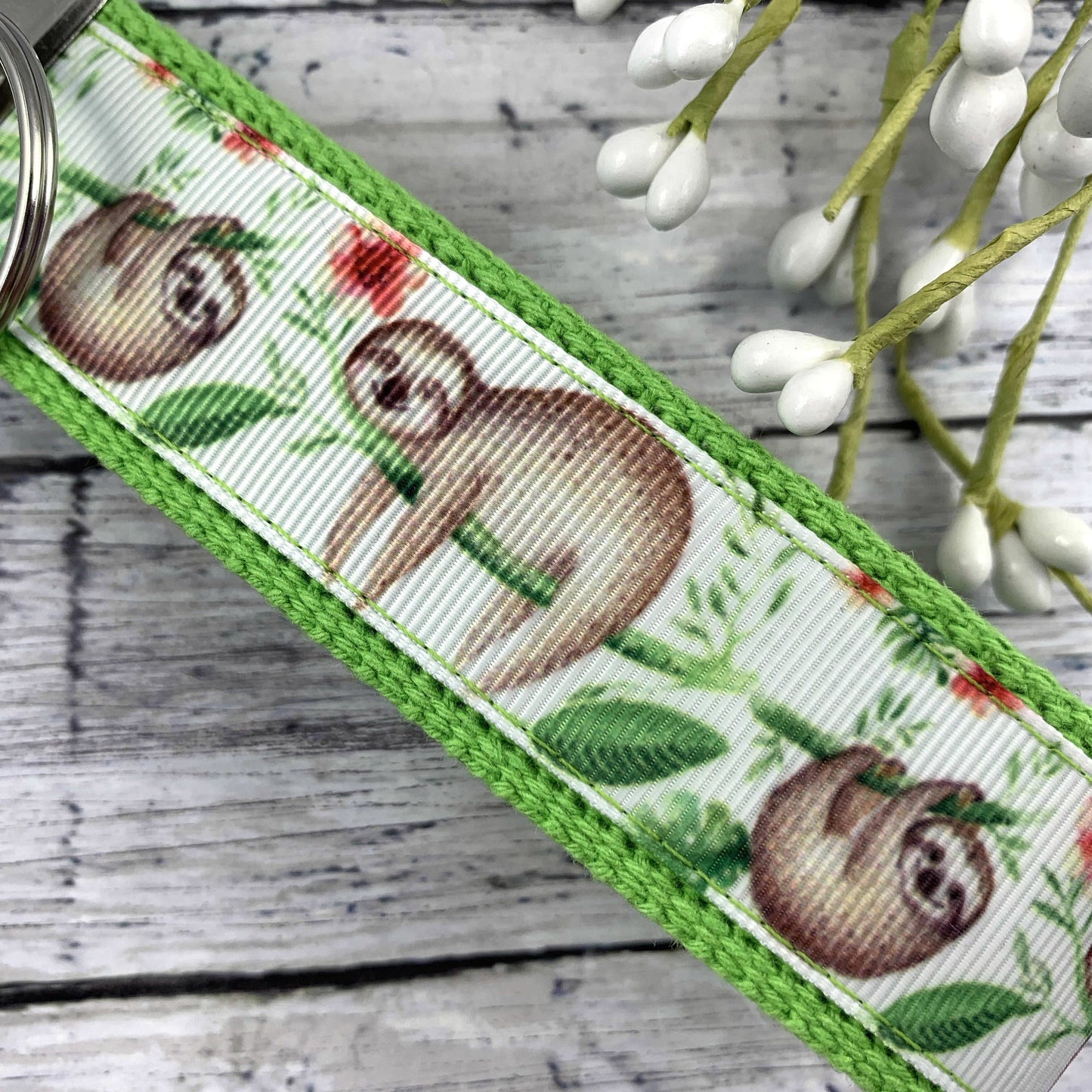 Handmade Sloth Keychain | Wristlet Keychain | Sloth Gifts | Best Seller | Ribbon Keychain | Sloths | Popular Right Now | Sloth Gift