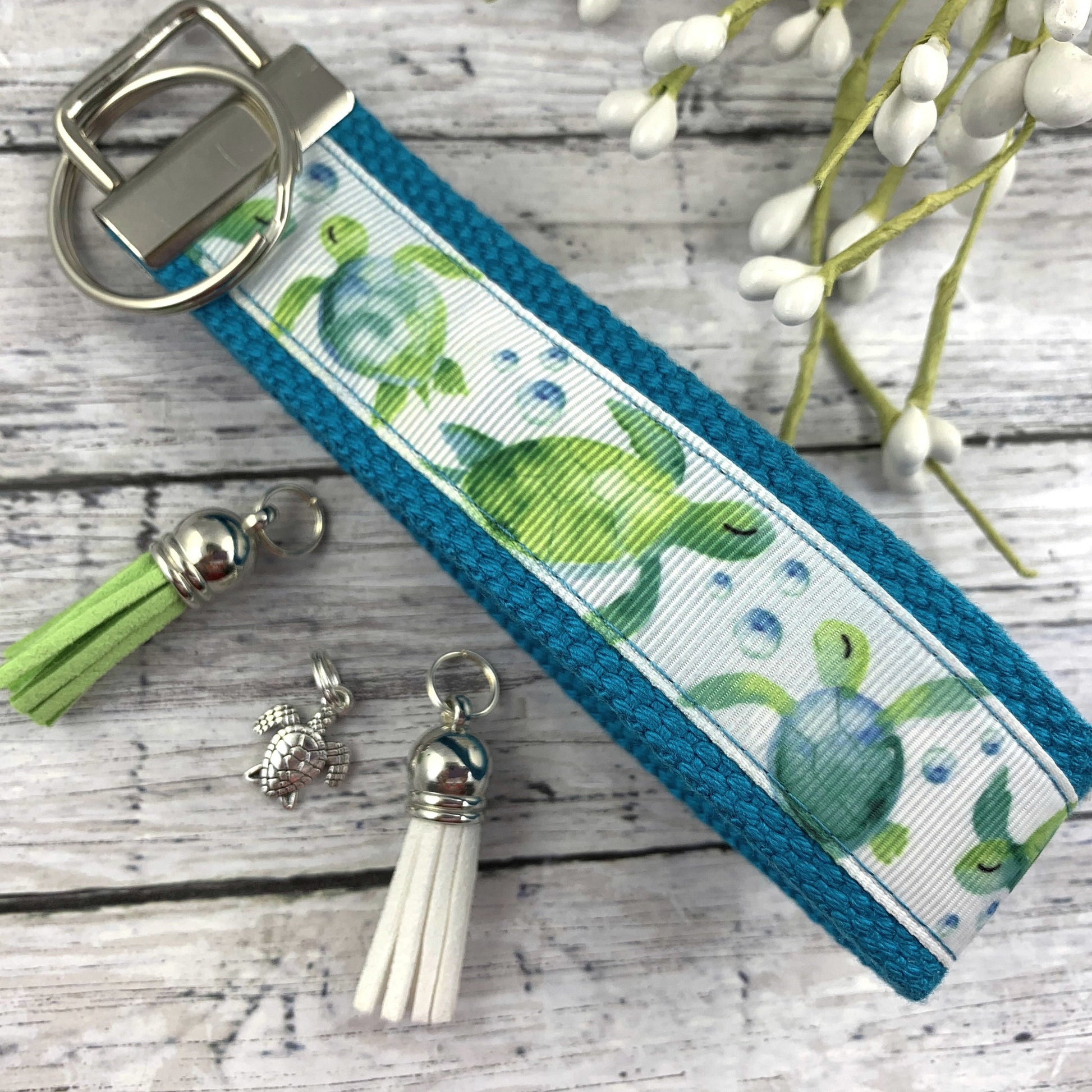 Sea Turtle Keychain | Wristlet Keychain | Beach Gifts | Best Seller | Ribbon Keychain | Sea Turtle | Popular Right Now | Sea Turtle Gifts