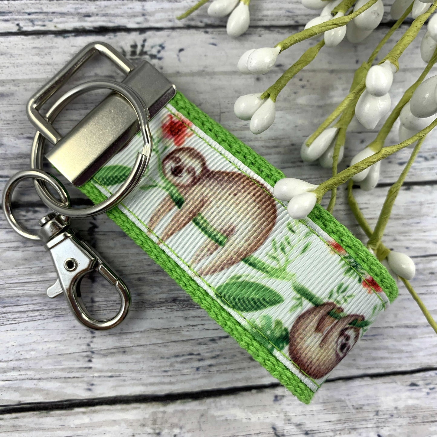 Handmade Sloth Keychain, Sloth Gifts, Popular Right Now, Sloth Gift, Sloths, Luggage Tag, Moving Away Gift, Ribbon Keychain, Teacher Gifts