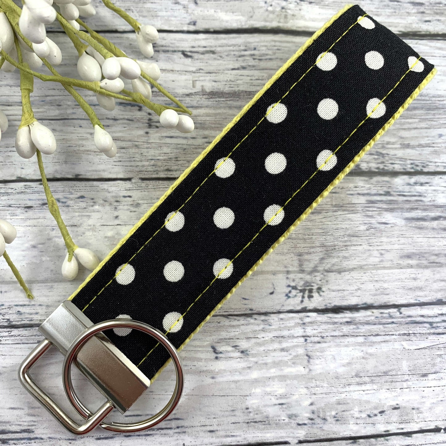 Handmade Wristlet Keychain in Polka Dot fabric, High School Graduation Gift, Best Friend Gifts Long Distance, Preschool Teacher Gifts
