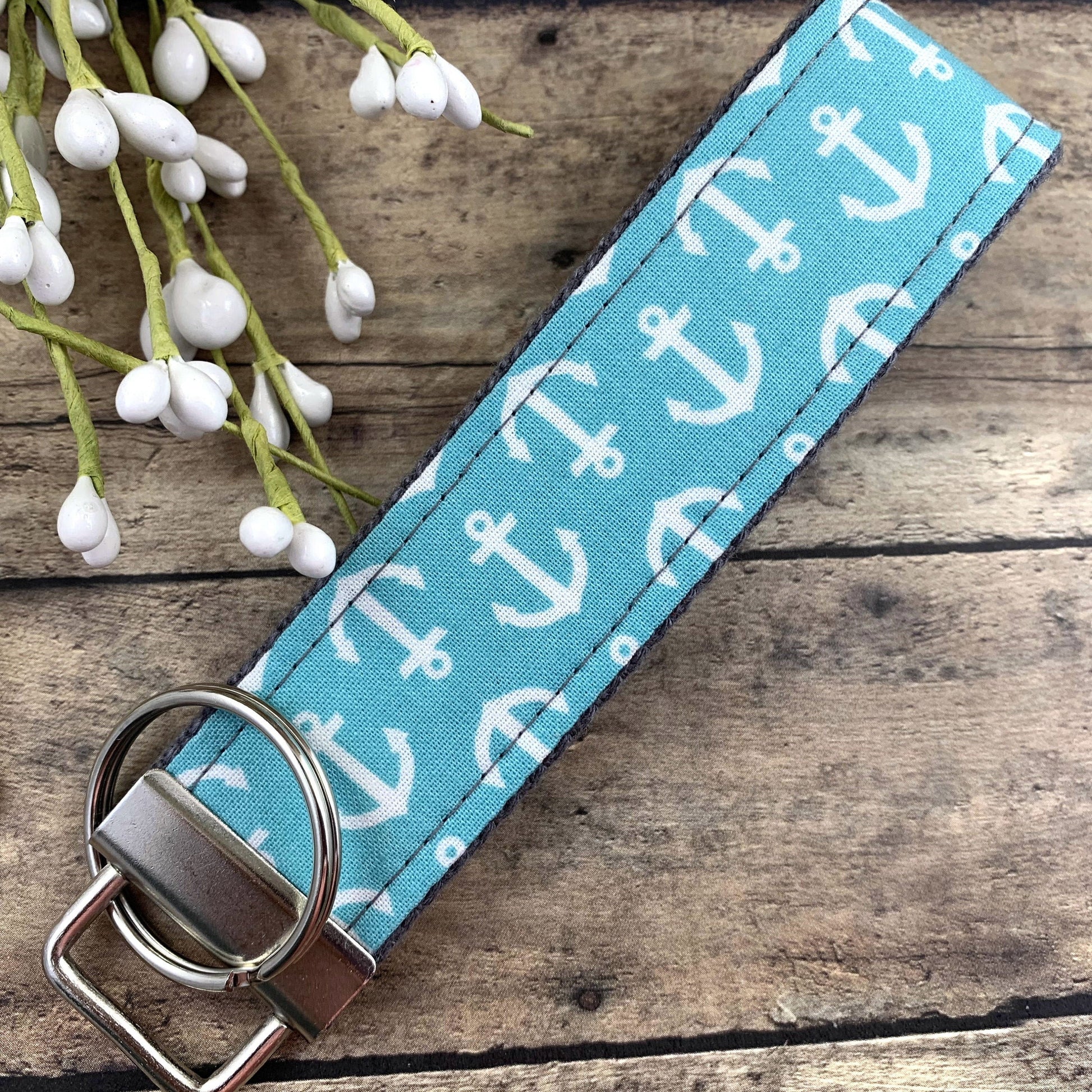 Turquoise Anchor Keychain, Nautical Keychain, Beach Keychain, Mindfulness Gifts, Sister in Law Gift, Nautical Wedding Favors, Boat Keychain