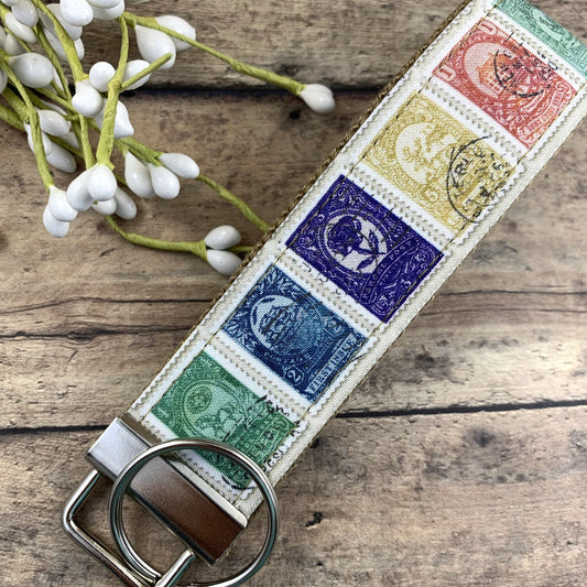 Stamp Keychain, Unique Keychain, Cute Keychains for Women, Cute Key Fob, Colorful Keychain, Flea Market, Popular Right Now, Keyfob Wristlet