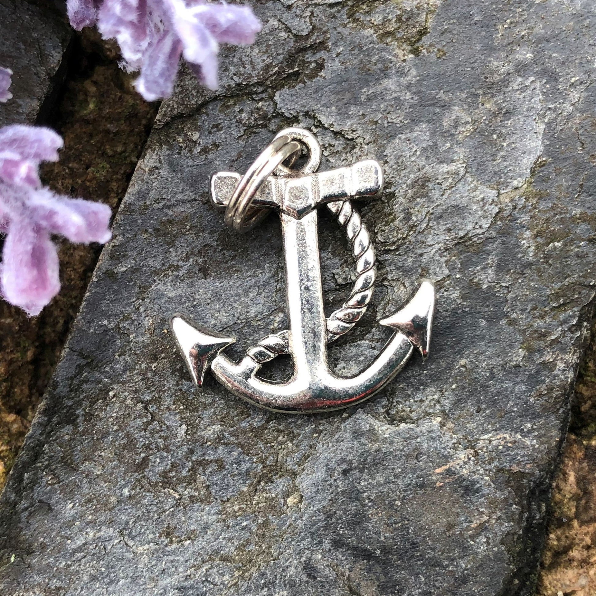 Turquoise Anchor Keychain, Nautical Keychain, Beach Keychain, Mindfulness Gifts, Sister in Law Gift, Nautical Wedding Favors, Boat Keychain