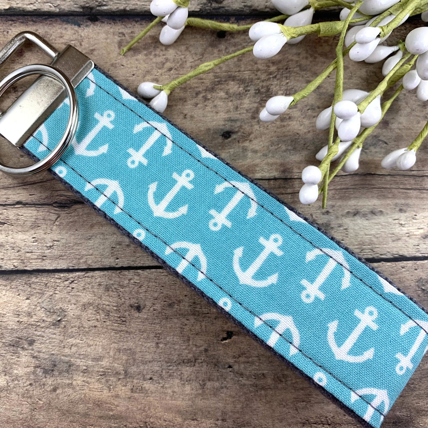 Turquoise Anchor Keychain, Nautical Keychain, Beach Keychain, Mindfulness Gifts, Sister in Law Gift, Nautical Wedding Favors, Boat Keychain