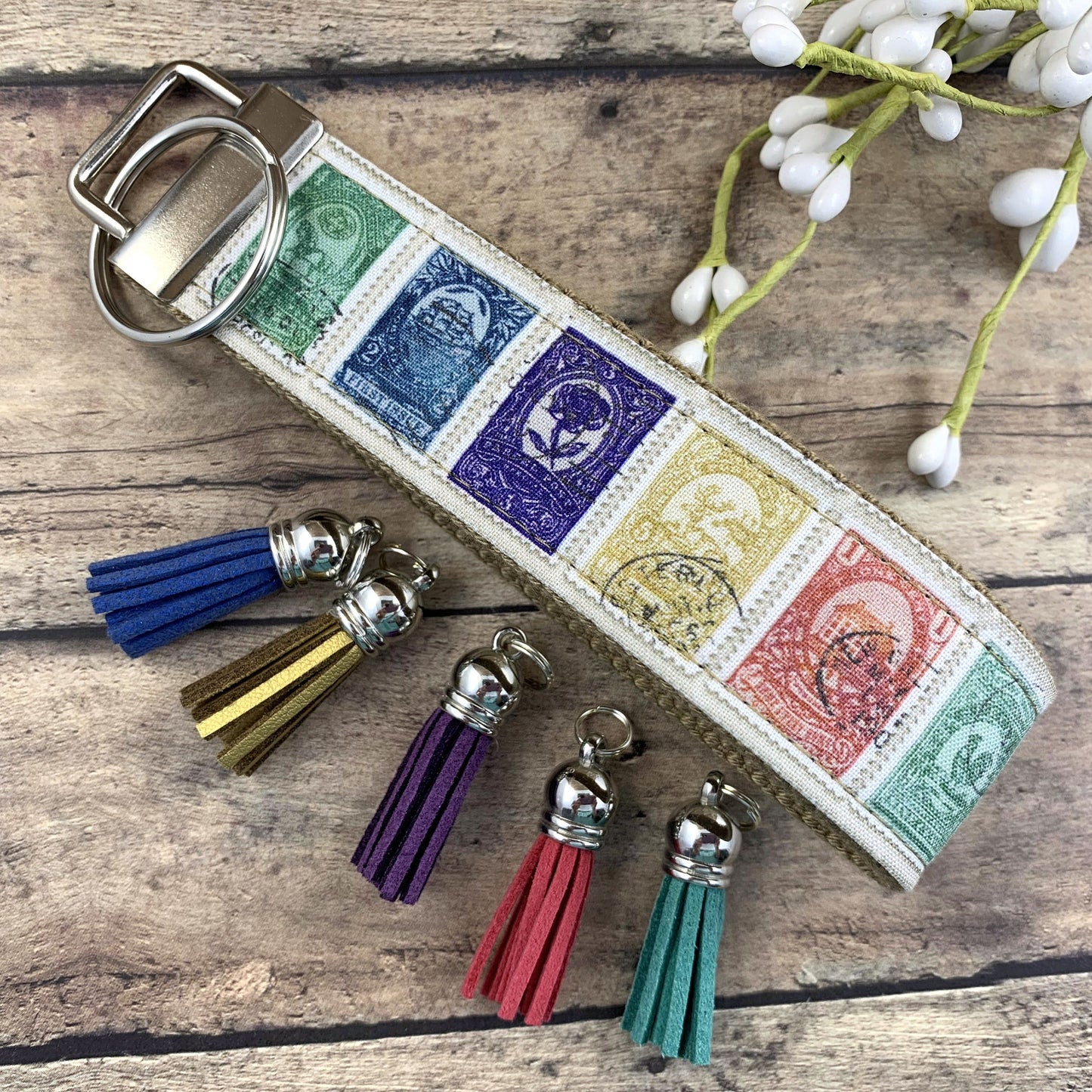 Stamp Keychain, Unique Keychain, Cute Keychains for Women, Cute Key Fob, Colorful Keychain, Flea Market, Popular Right Now, Keyfob Wristlet