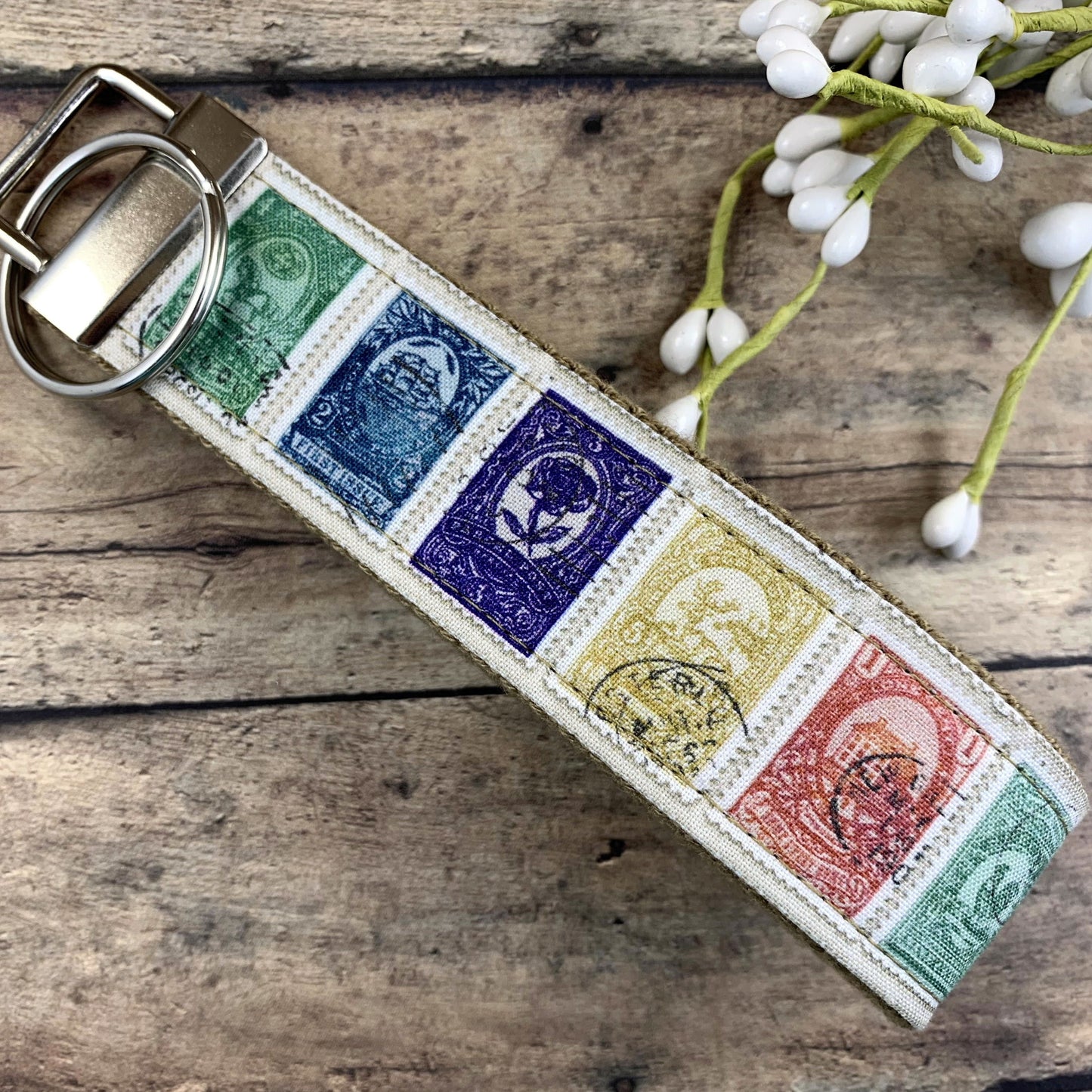 Stamp Keychain, Unique Keychain, Cute Keychains for Women, Cute Key Fob, Colorful Keychain, Flea Market, Popular Right Now, Keyfob Wristlet